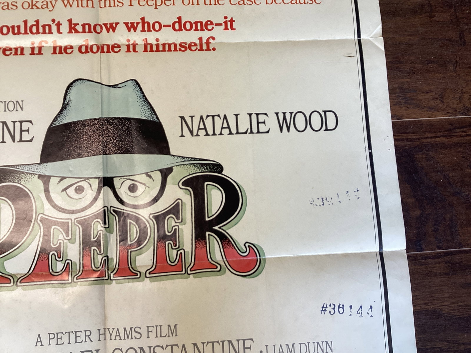 Folded "Peeper" Movie Poster - 8