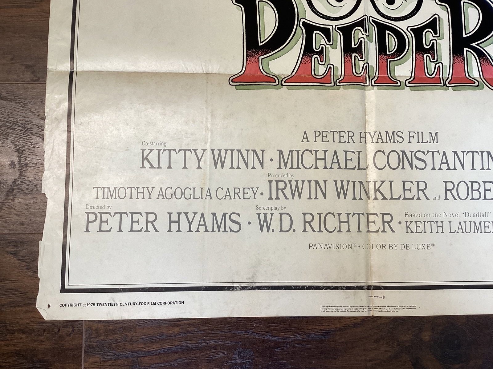 Folded "Peeper" Movie Poster - 9