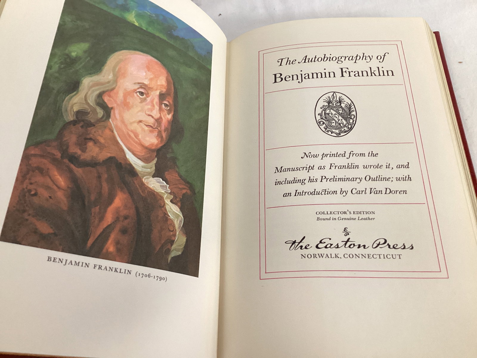 Easton Press Leather Bound "The Autobiography of Benjamin Franklin" - 4