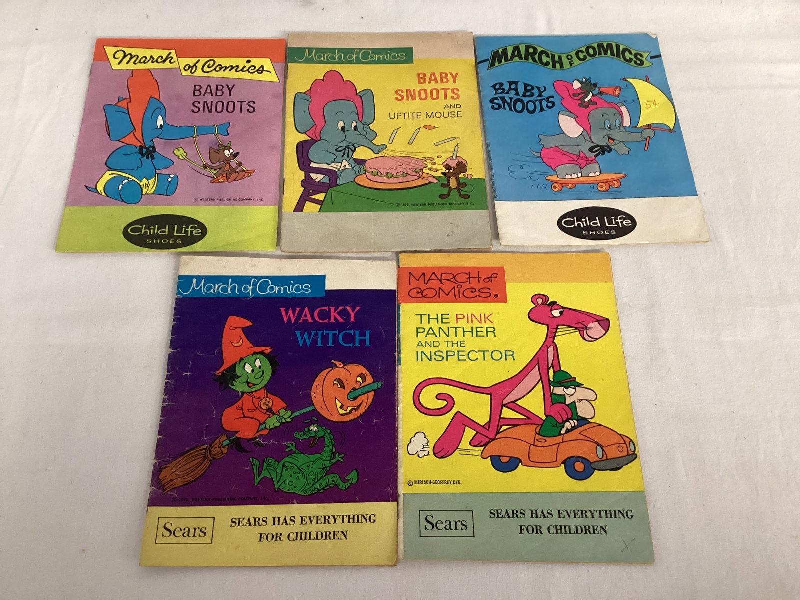 Five March of Comics Vintage Small Comic Books: see all photos for titles