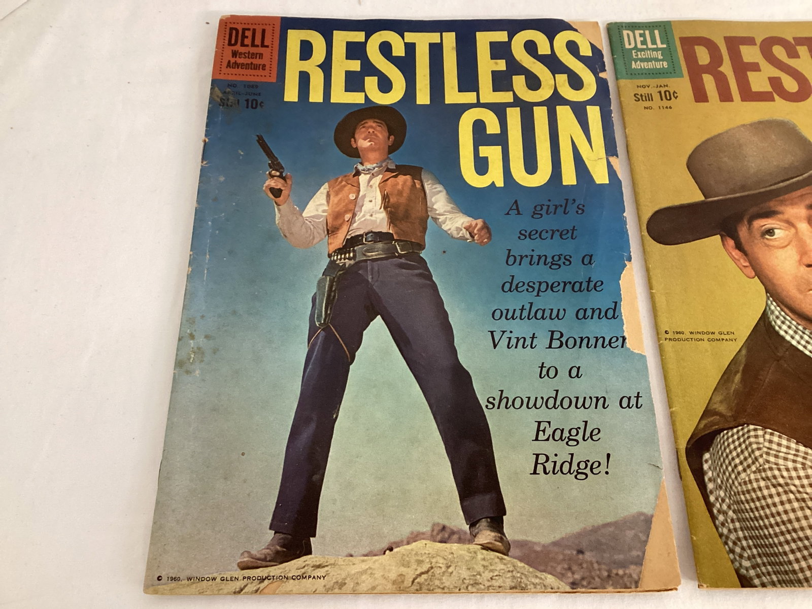 Dell Restless Gun 1089 and 1146 Western Adventure Comic Books - 2