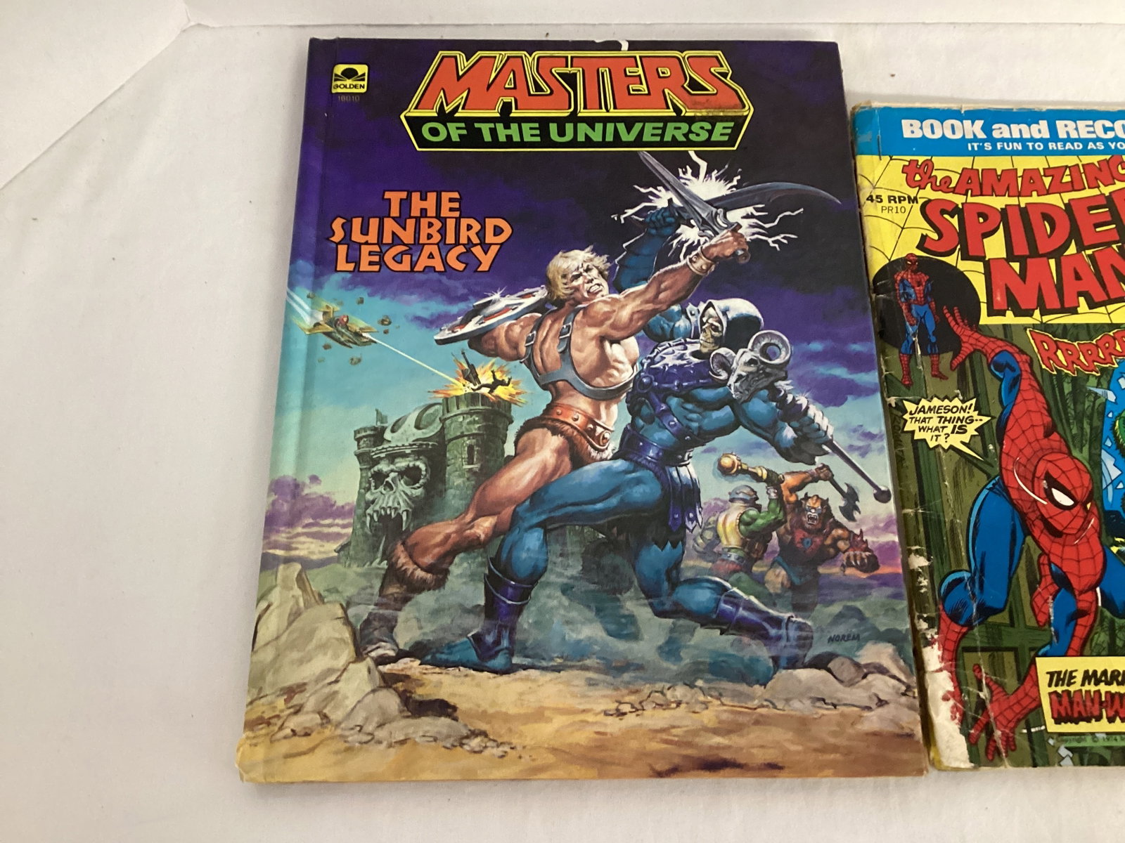 Masters of the Universe Book, Spider-Man Book & Record, Super Friends Comic Book - 2