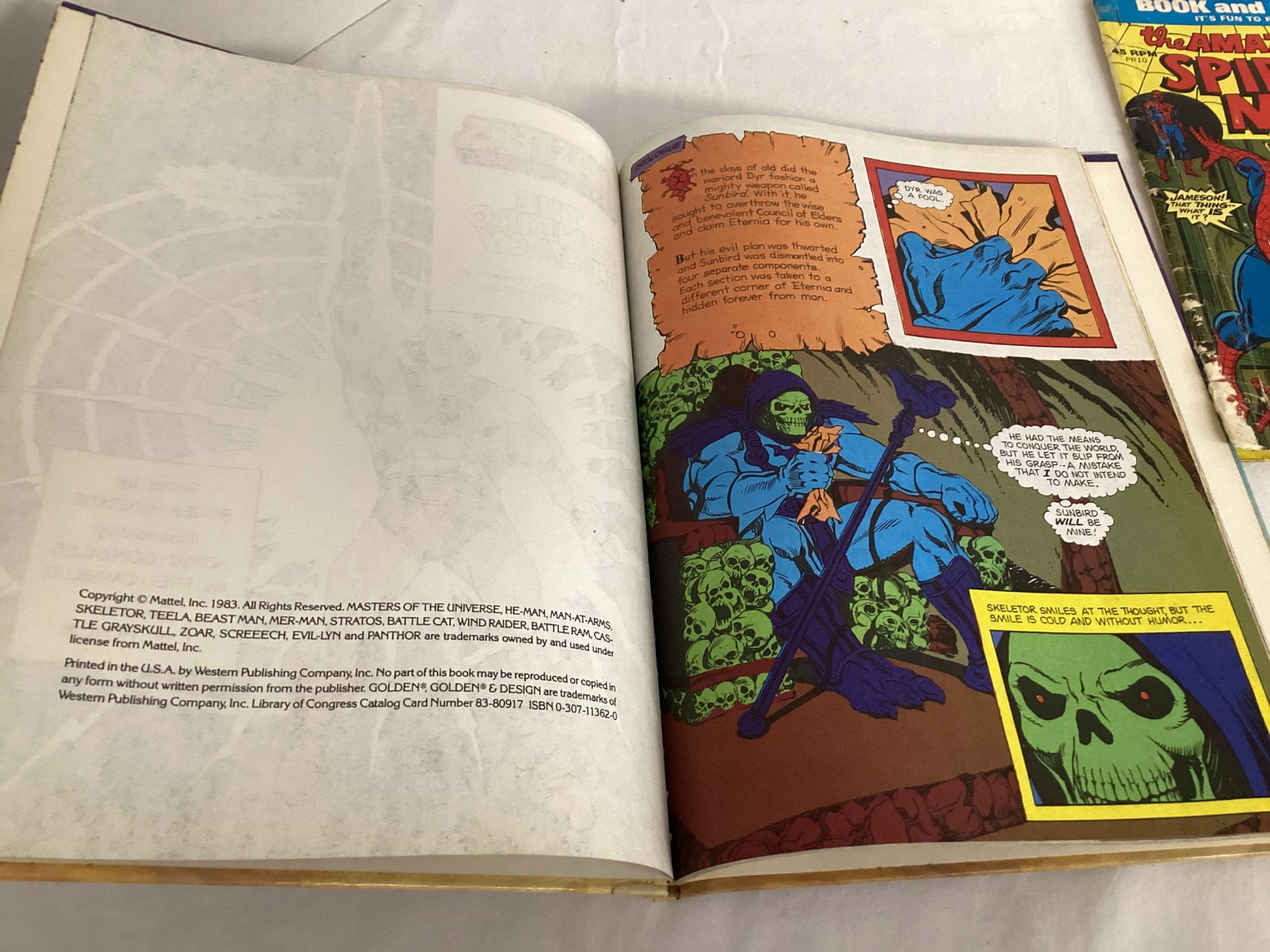 Masters of the Universe Book, Spider-Man Book & Record, Super Friends Comic Book - 4