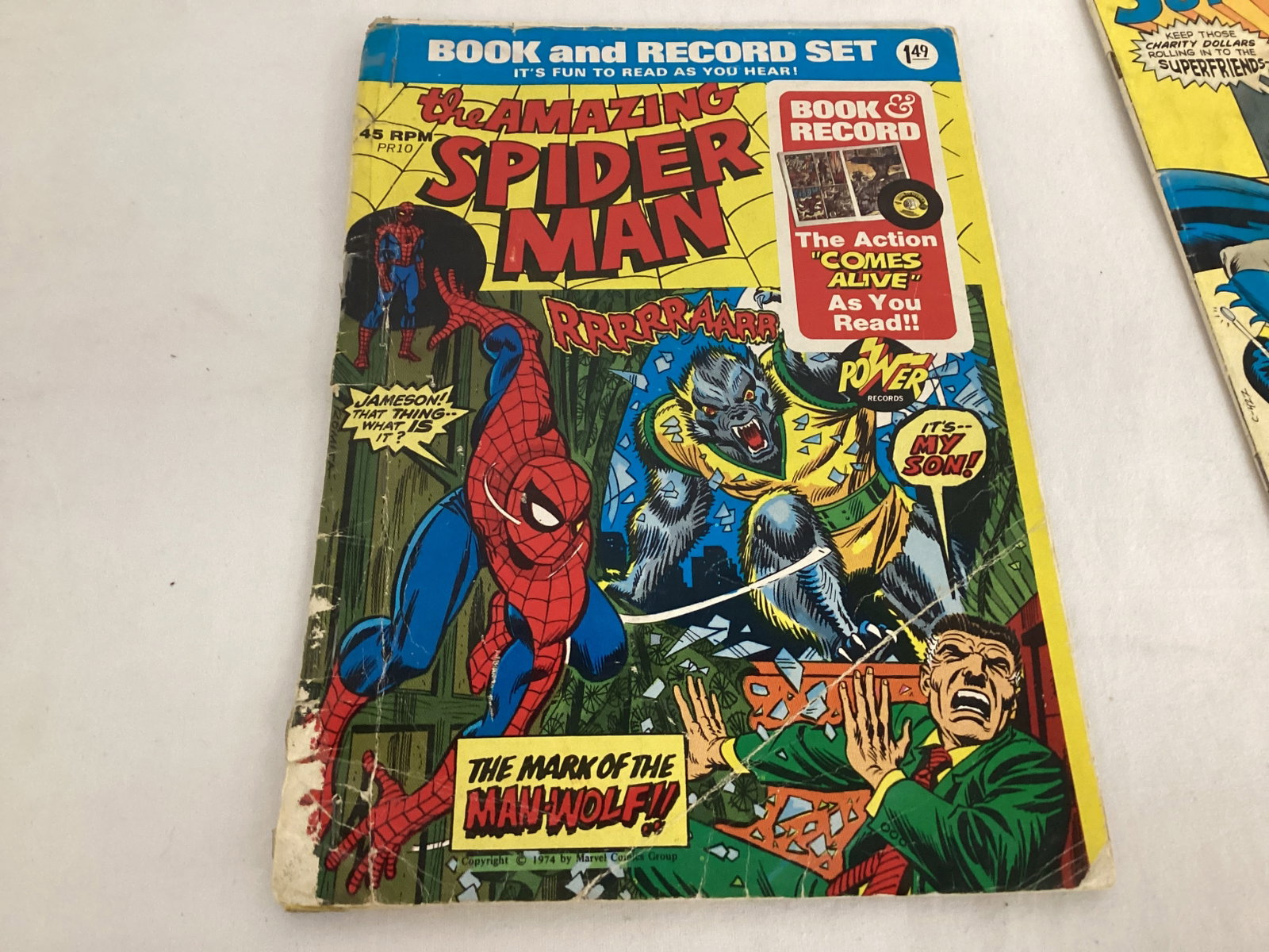 Masters of the Universe Book, Spider-Man Book & Record, Super Friends Comic Book - 5