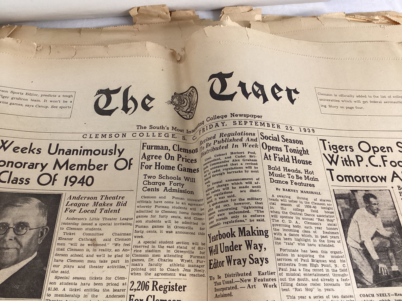 1930s Clemson College Newspapers, Clemson Book, and Posters - 2