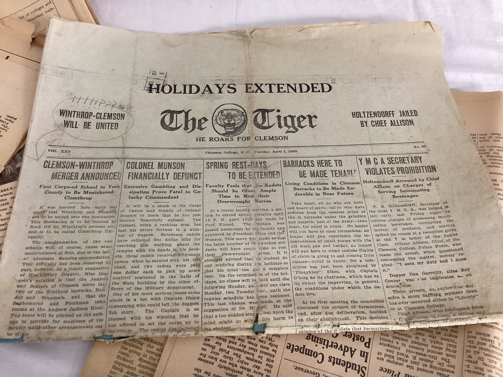 1930s Clemson College Newspapers, Clemson Book, and Posters - 6