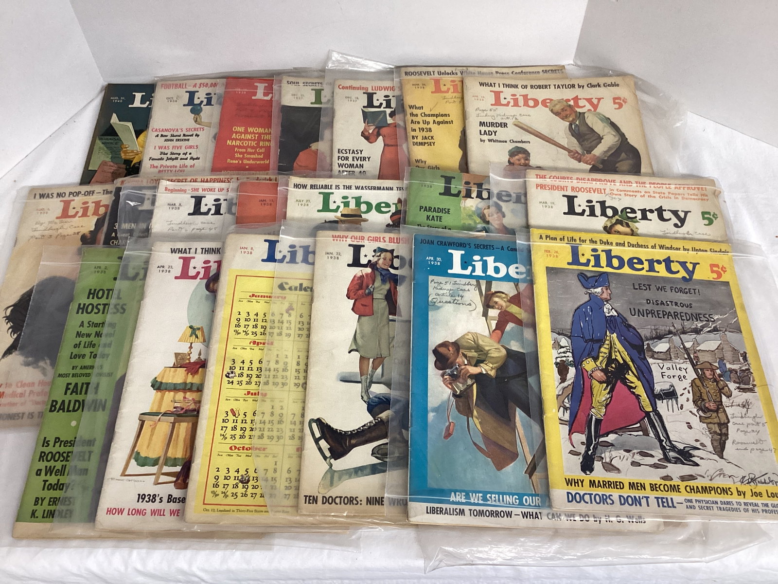 1938 Liberty Magazines: one is 1940