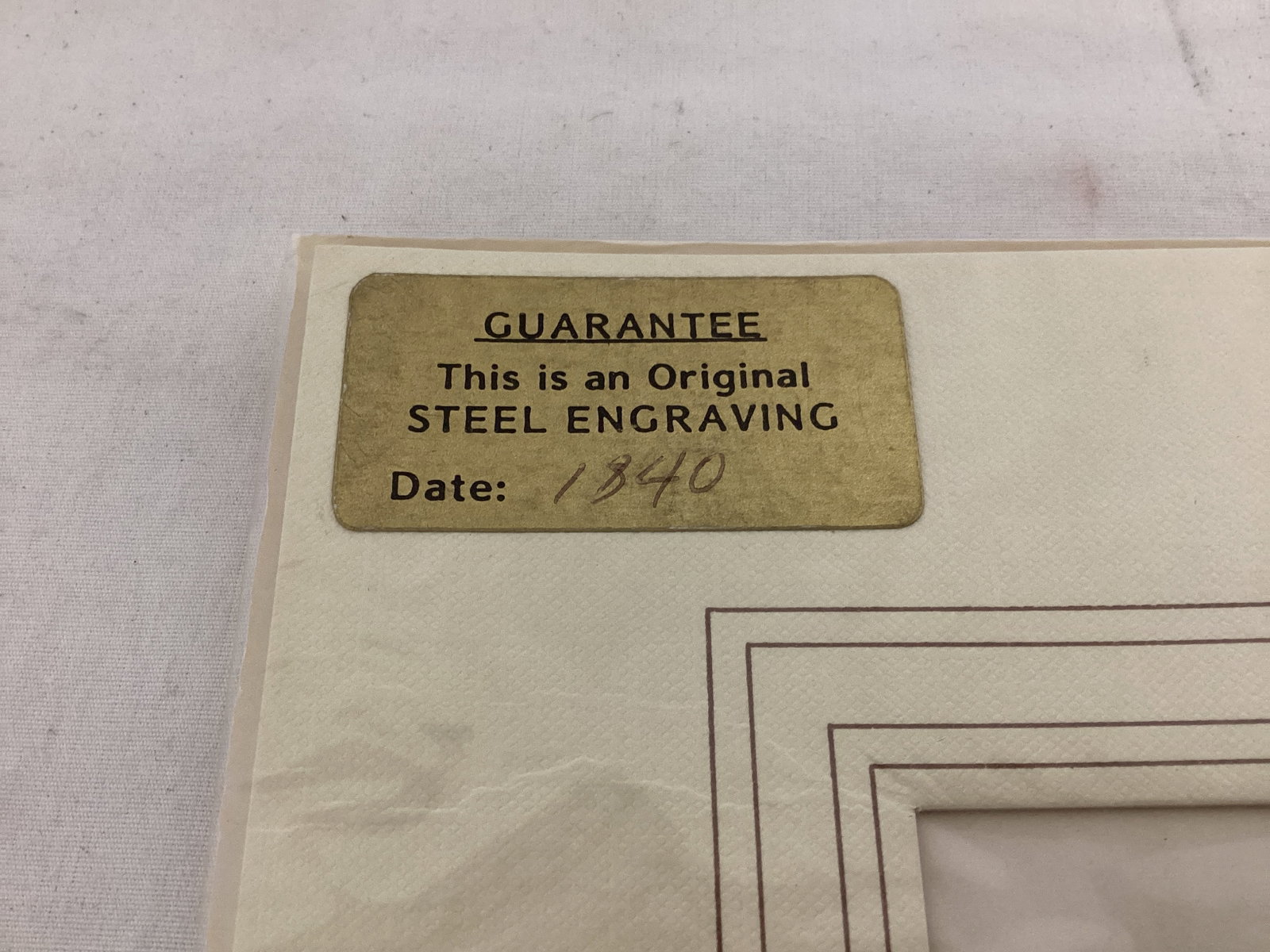 Original Steel Engraving with Mat - 5