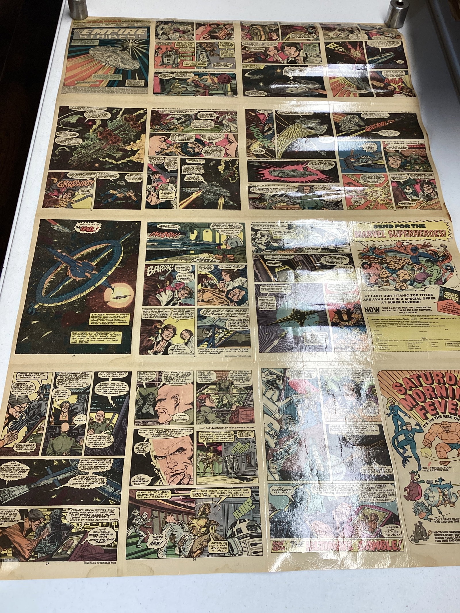 Laminated Star Wars #18 Comic Book: 25" w x 39 1/2" h
