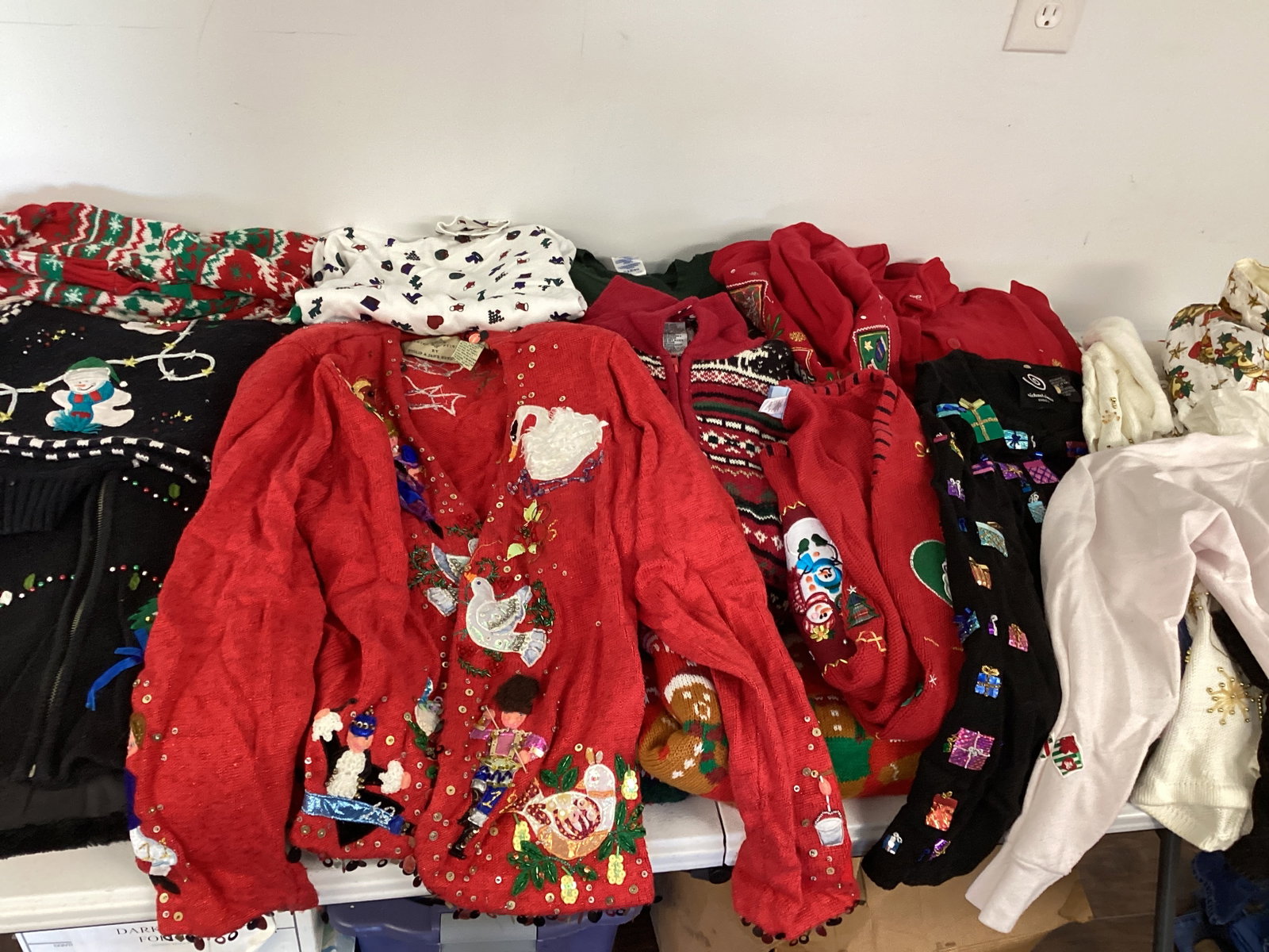 Large Collection of Christmas Sweaters and Other Clothes: mostly women's, some men's and youth