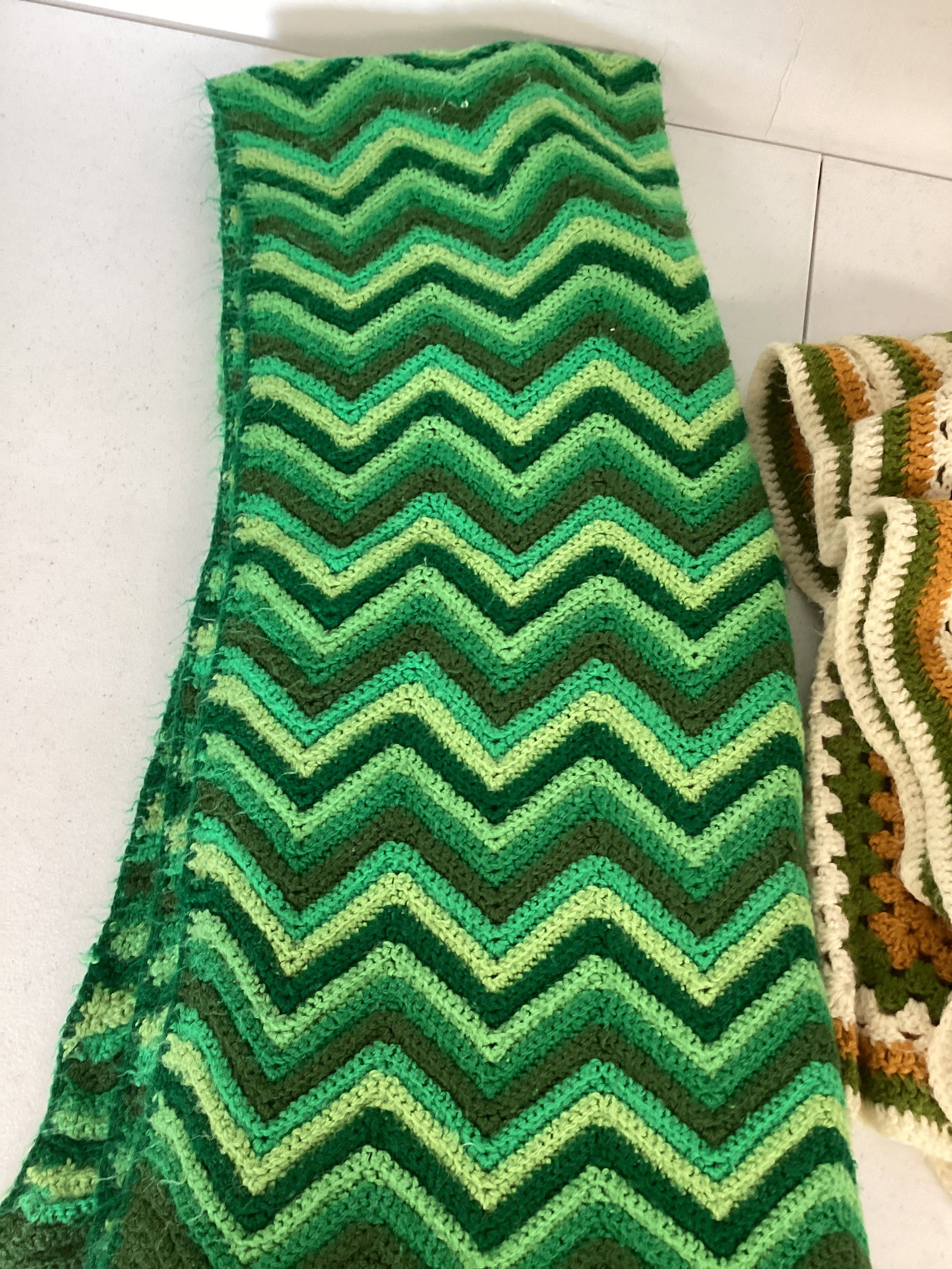 Two Vintage Crocheted Throws - 4