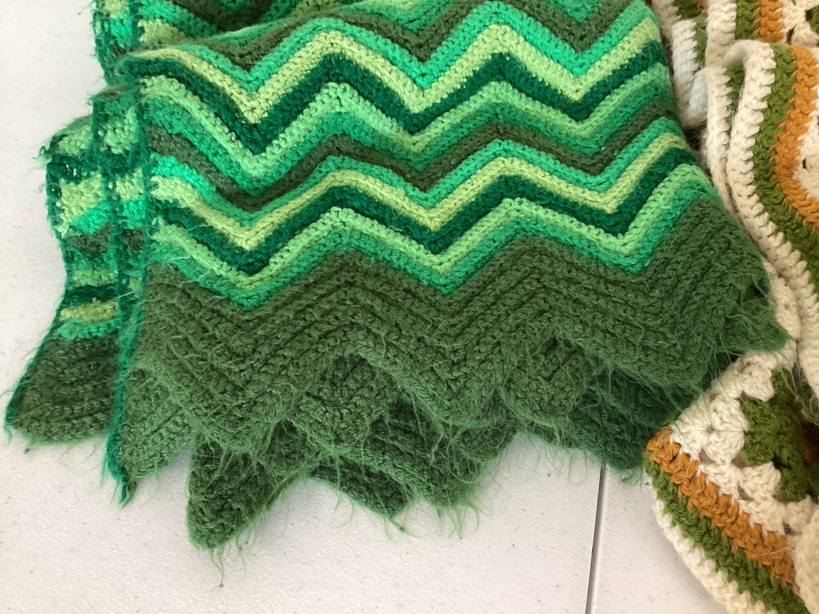 Two Vintage Crocheted Throws - 5