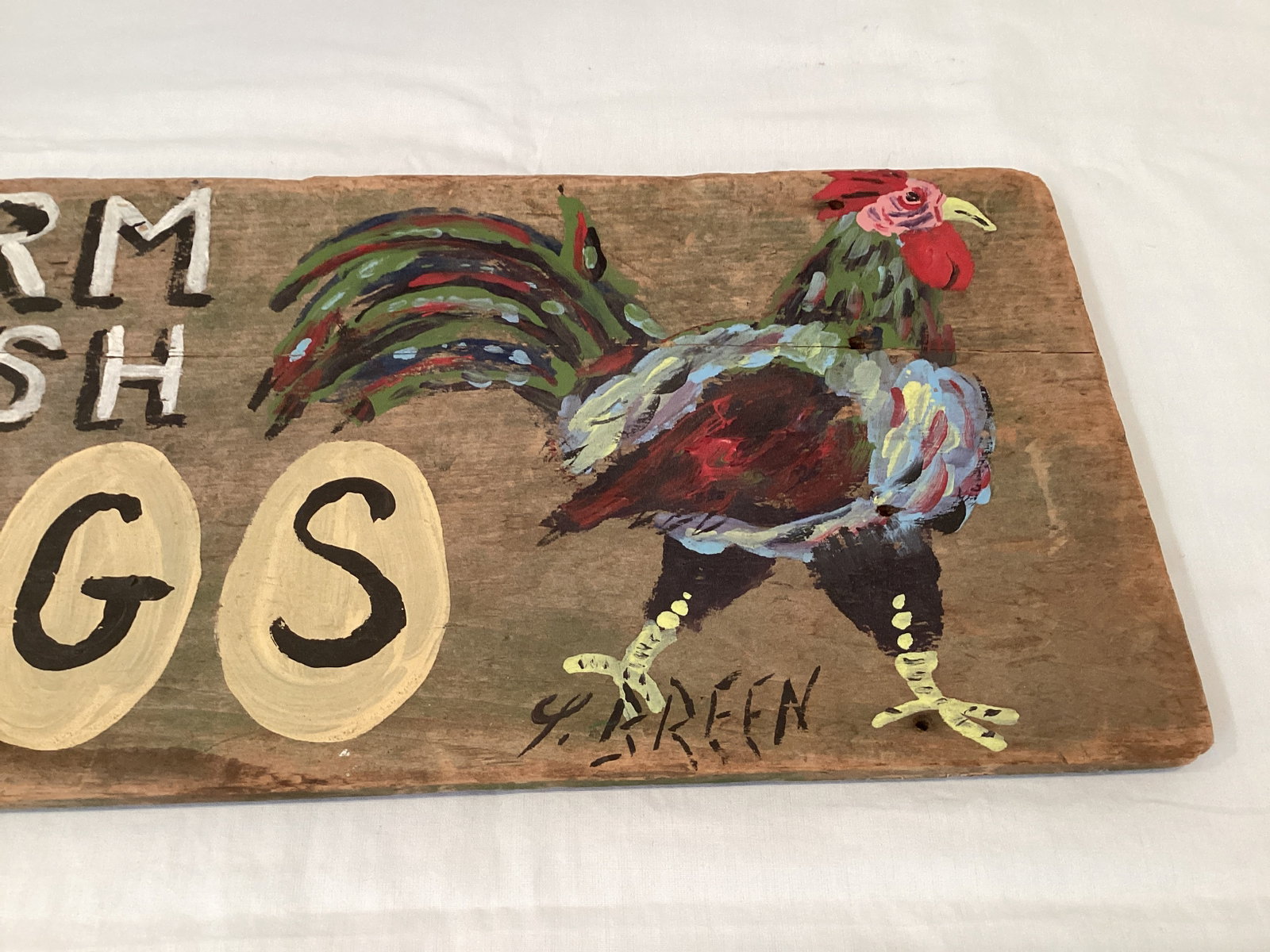 Farm Fresh Eggs Hand Painted Wood Sign - 3