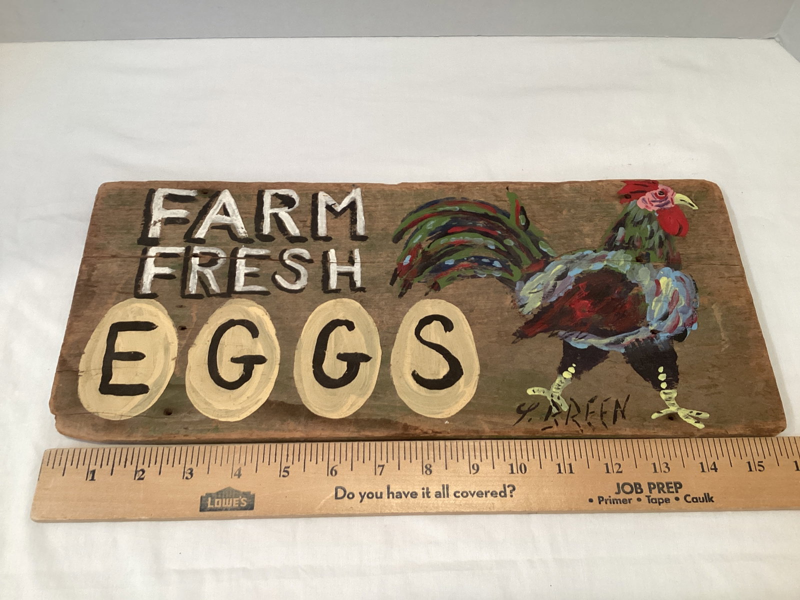 Farm Fresh Eggs Hand Painted Wood Sign - 6