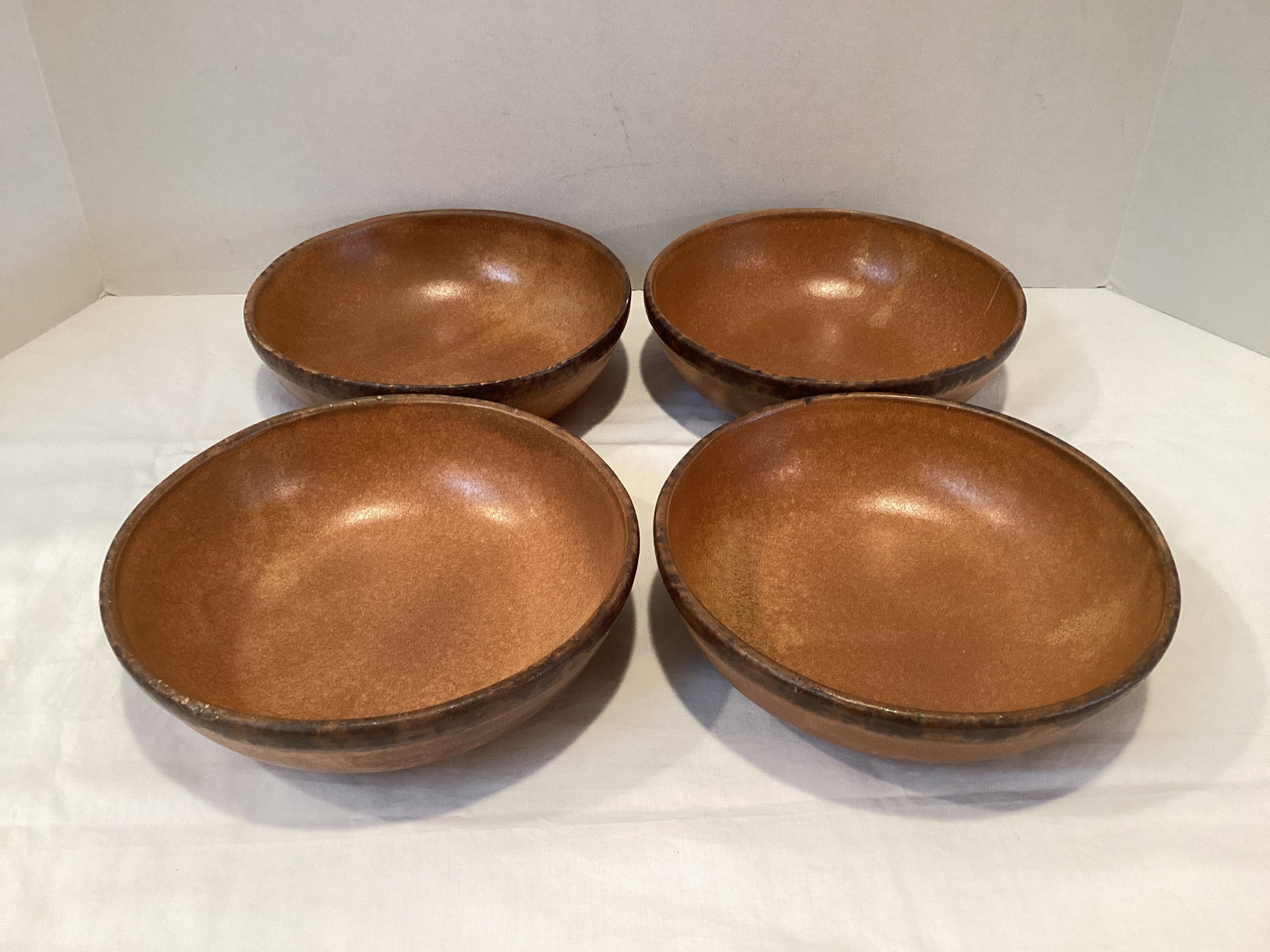 Four McCoy 1423 Pottery Bowls: 7 1/2" diameter