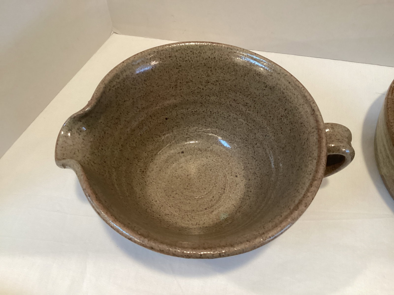 Signed Pottery Spoon Rest, Batter Bowl, and Baking Pan - 5