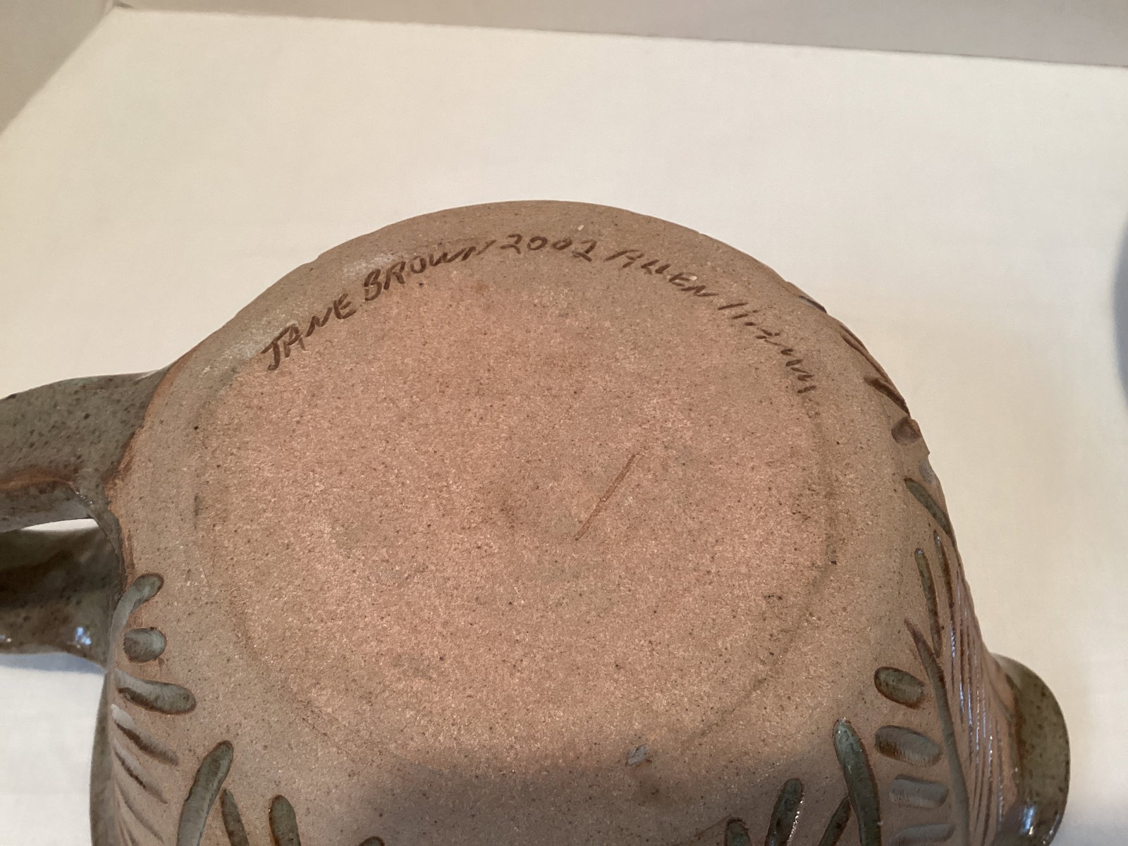Signed Pottery Spoon Rest, Batter Bowl, and Baking Pan - 6