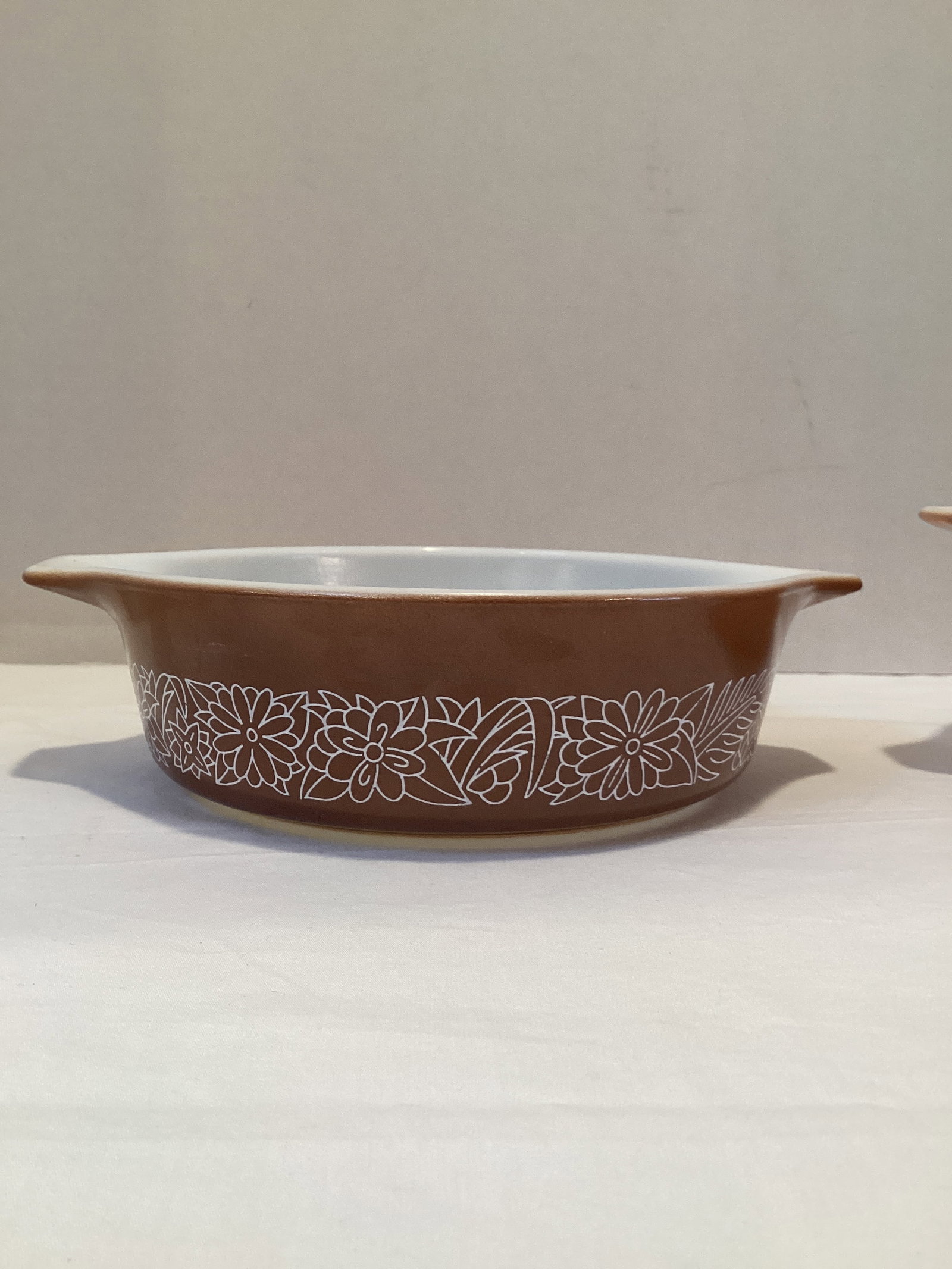 Two Pyrex Woodland Pattern Baking Dishes - 2
