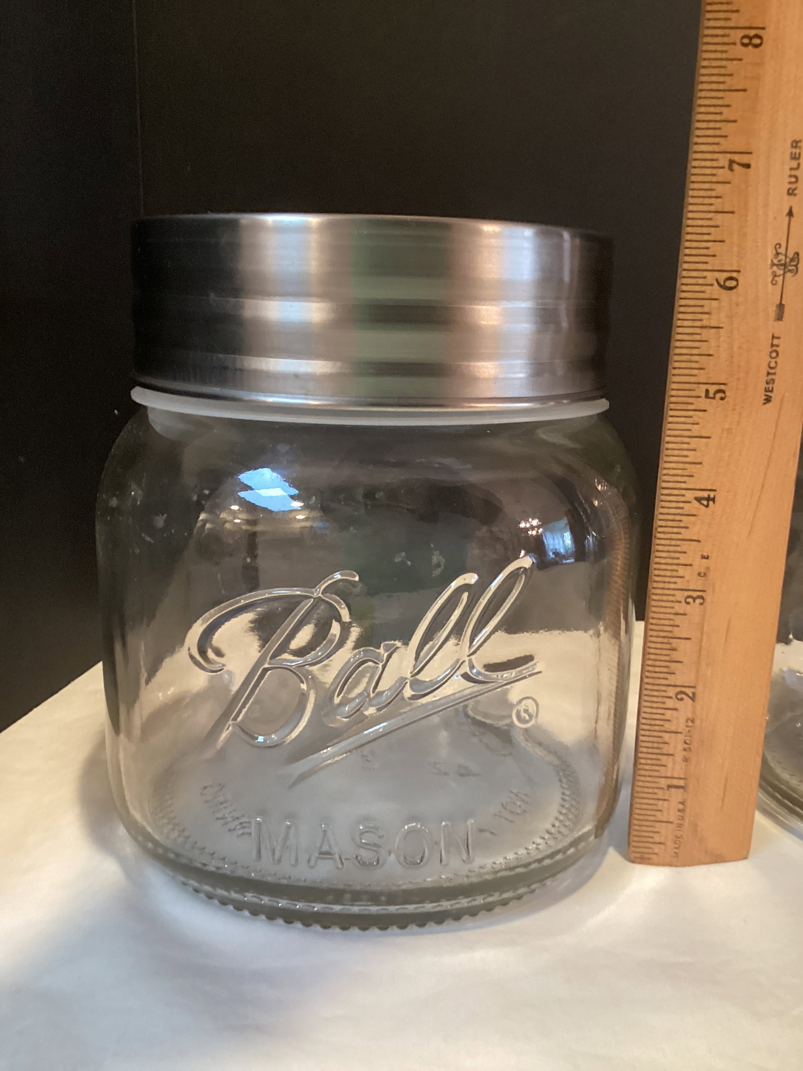 Three Glass Kitchen Storage Jars with Metal Lids - 2