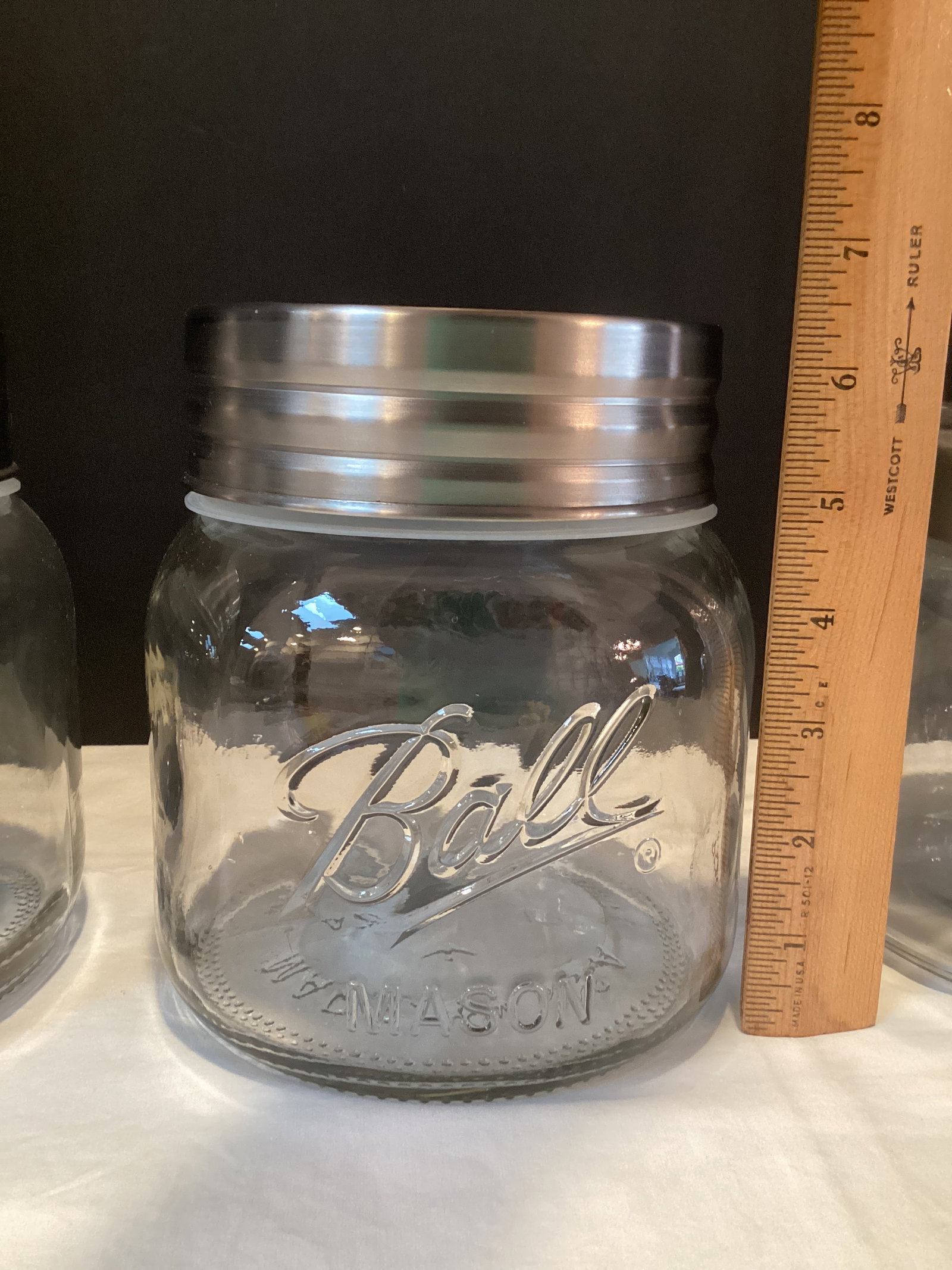 Three Glass Kitchen Storage Jars with Metal Lids - 4