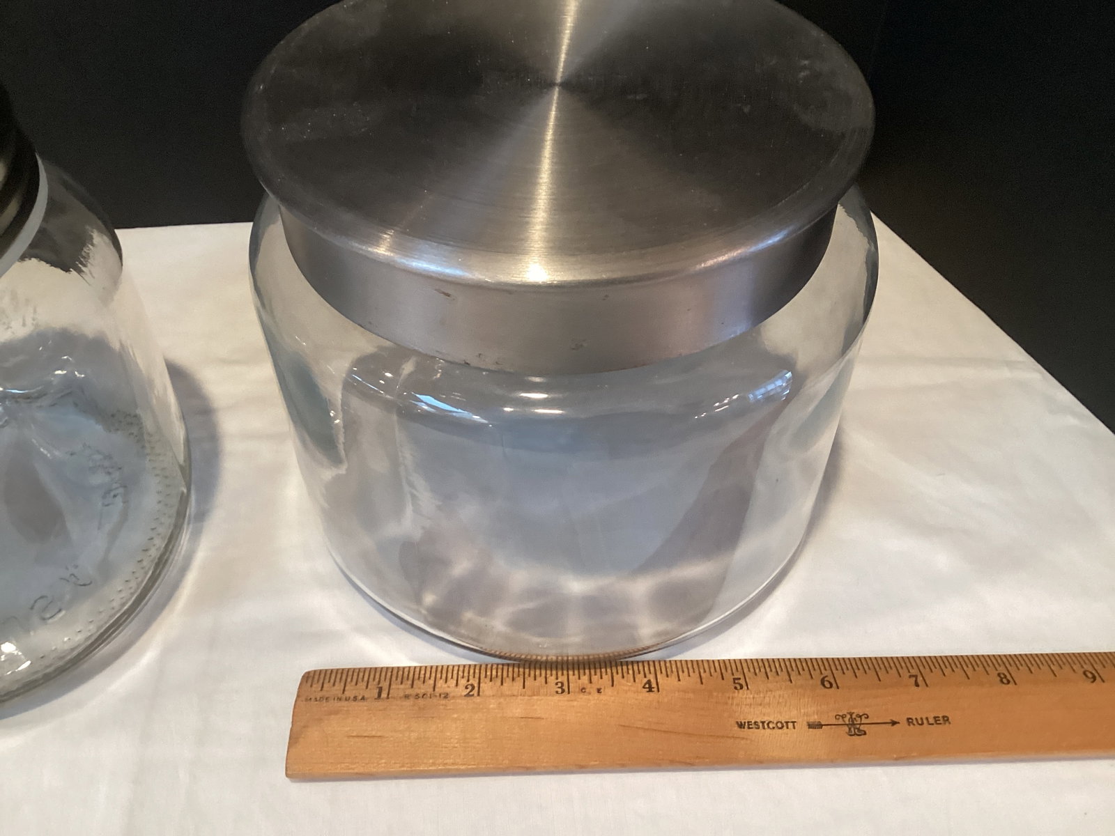 Three Glass Kitchen Storage Jars with Metal Lids - 6