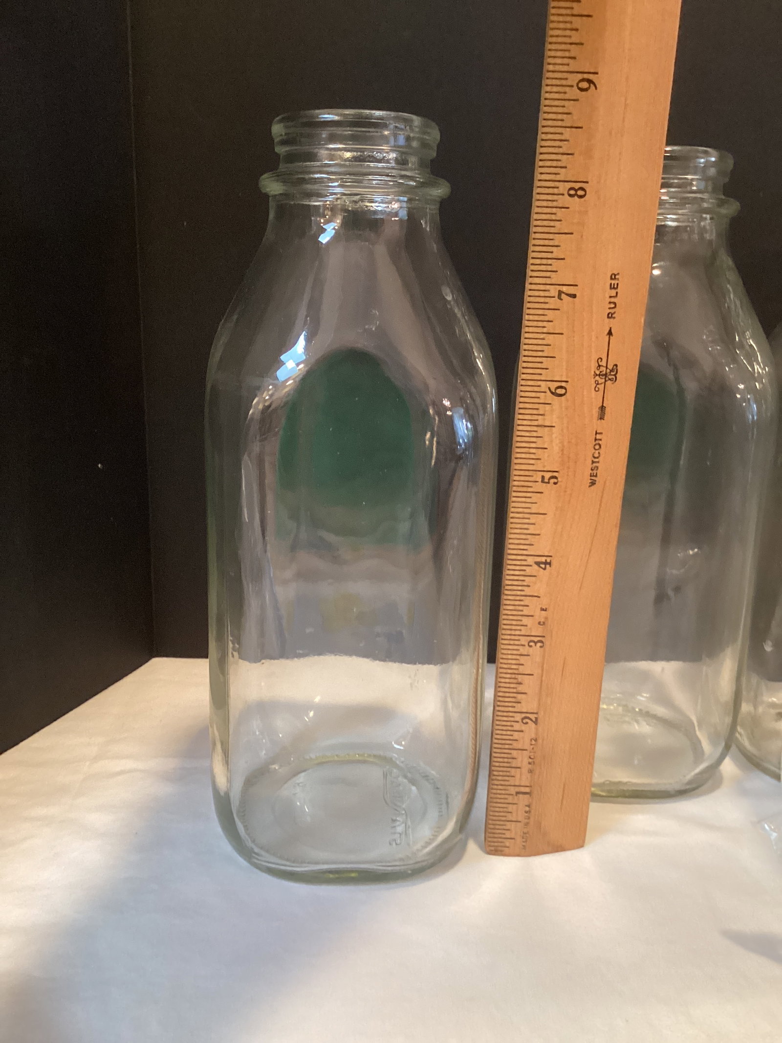 Six Glass Milk Bottles with Caps - 2
