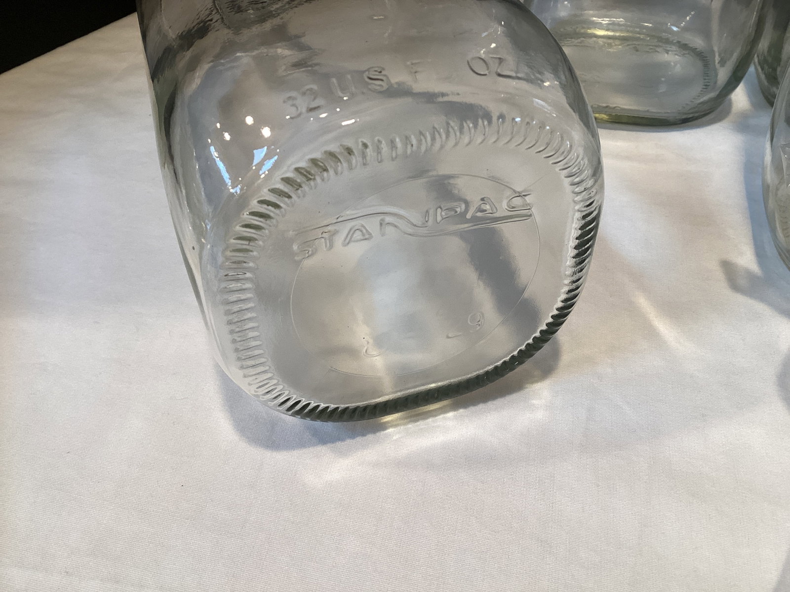 Six Glass Milk Bottles with Caps - 4