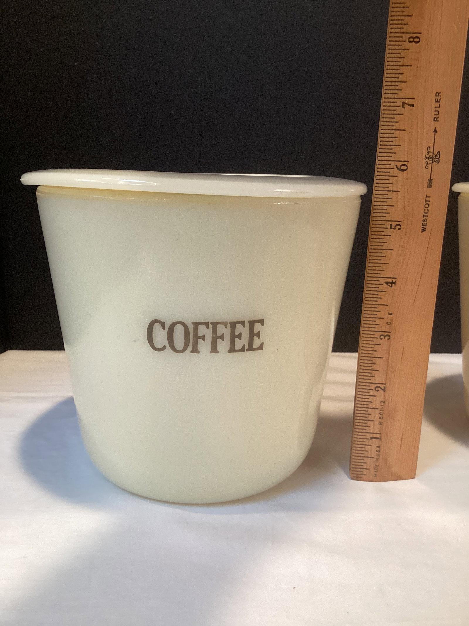 McKee Custard Glass Coffee and Tea Canisters - 2