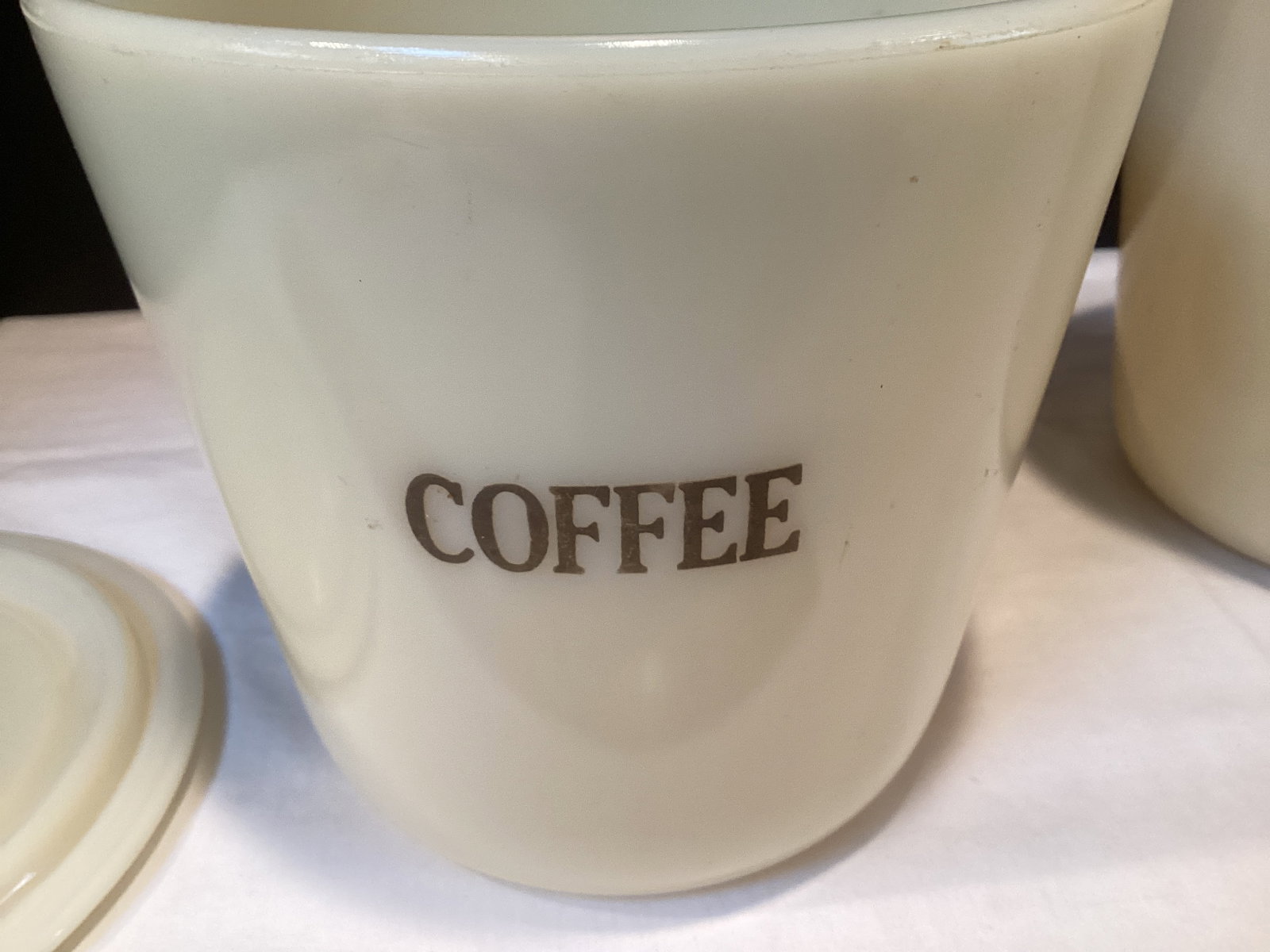 McKee Custard Glass Coffee and Tea Canisters - 4