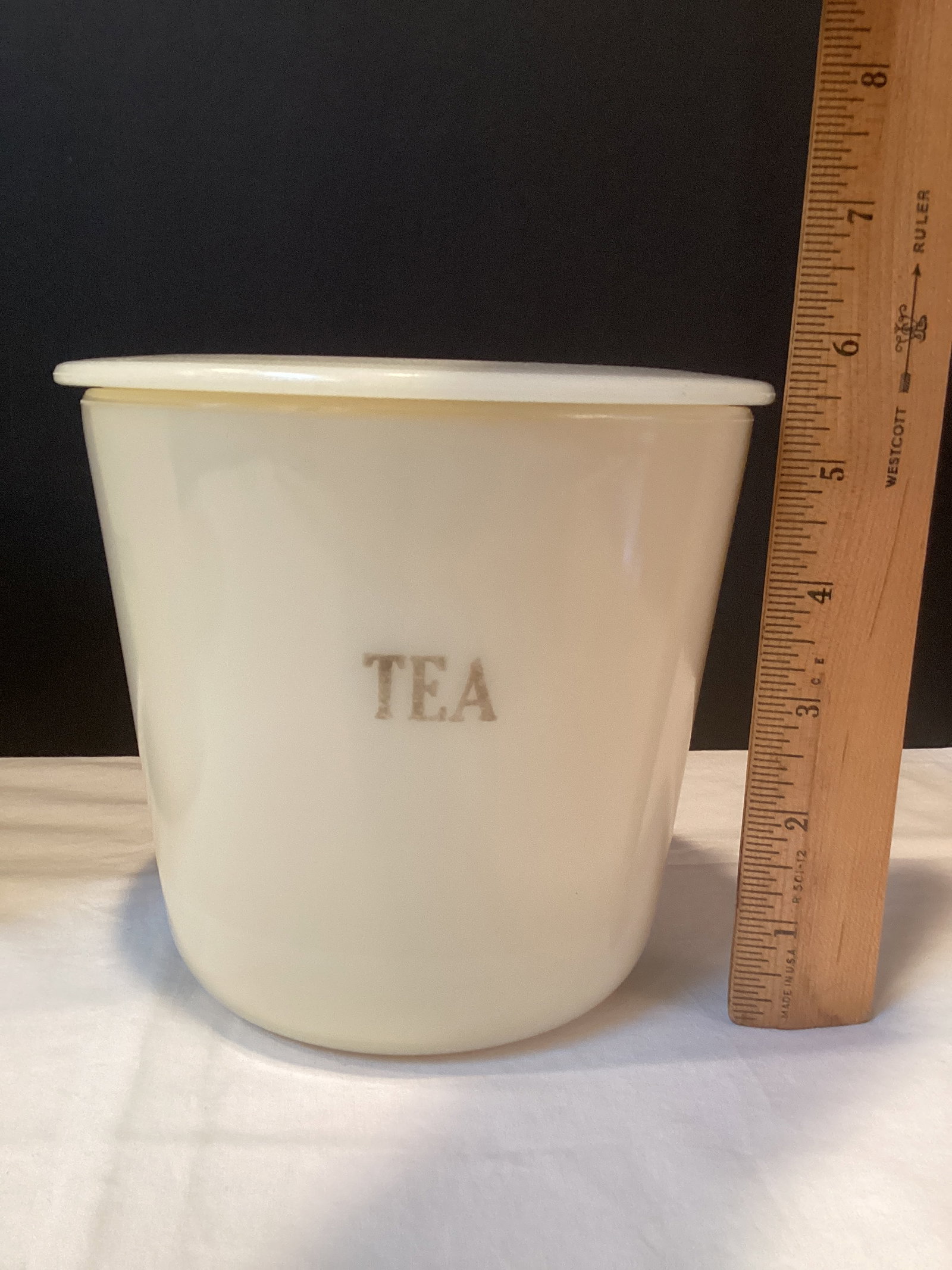 McKee Custard Glass Coffee and Tea Canisters - 6