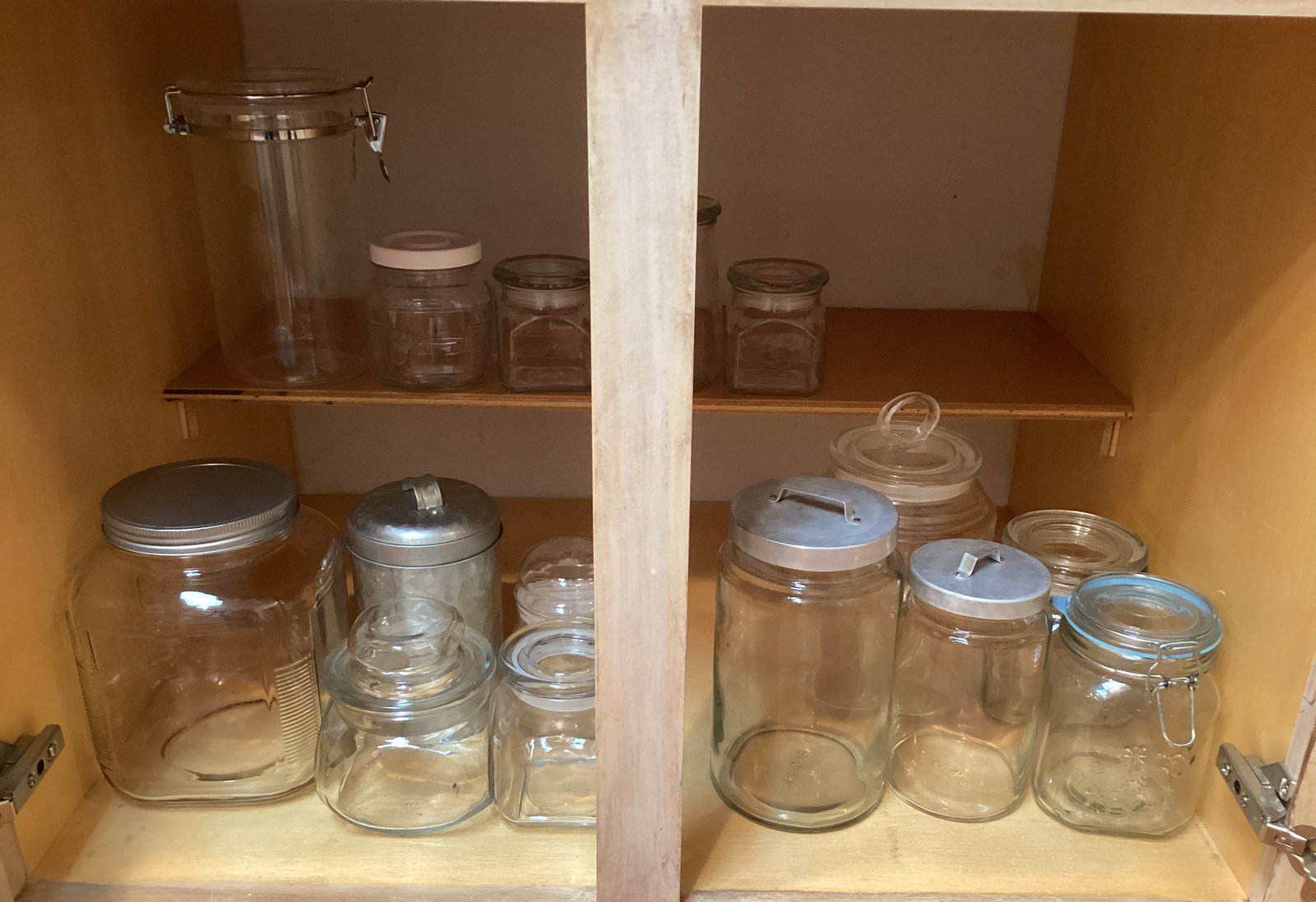 Kitchen Cabinet Contents - Storage Canisters: must take all, bring boxes, shipping unavailable for this lot