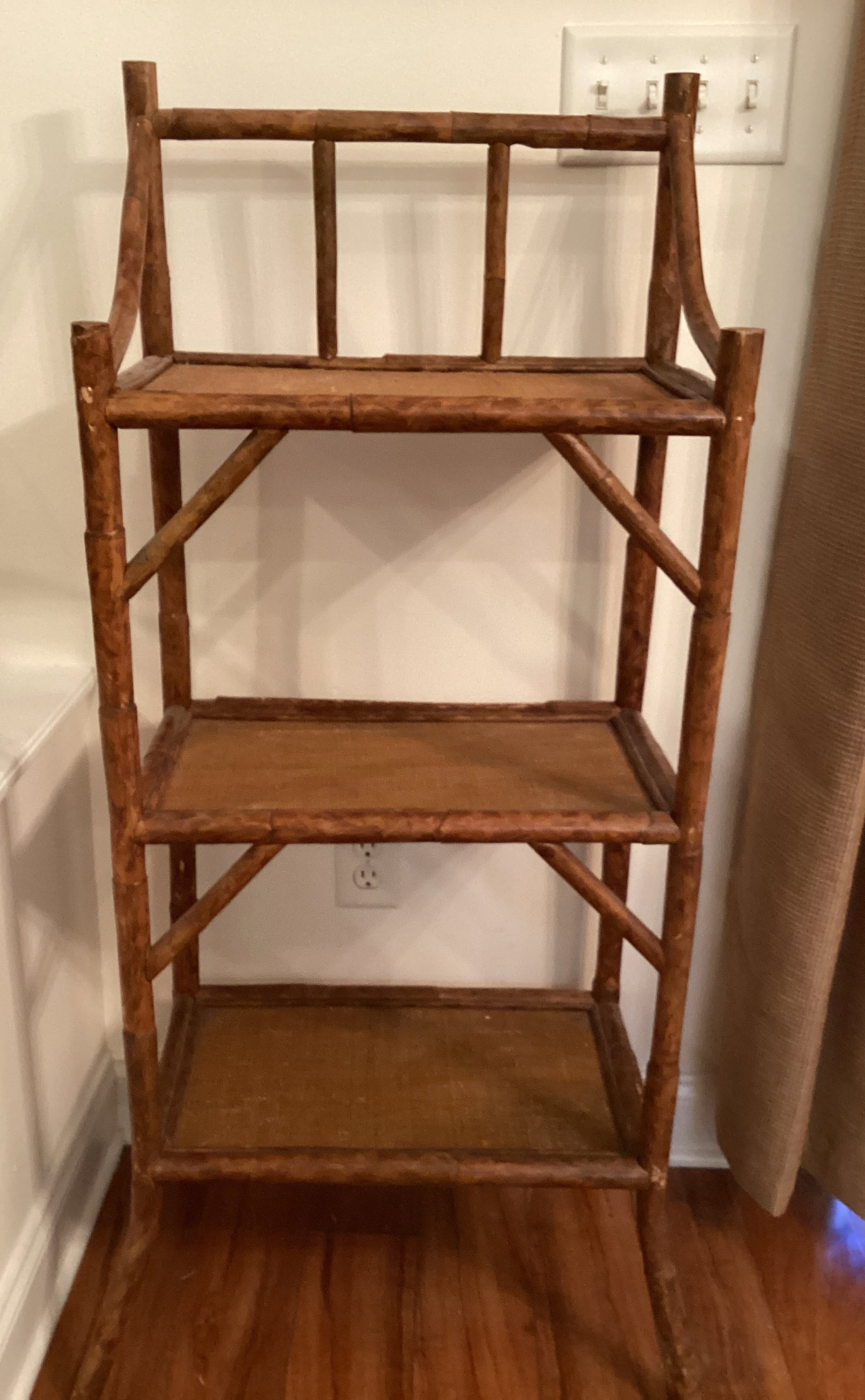 Bamboo Three Tier Shelf: 24" w x 15" d x 47 1/2" h, shipping unavailable for this lot