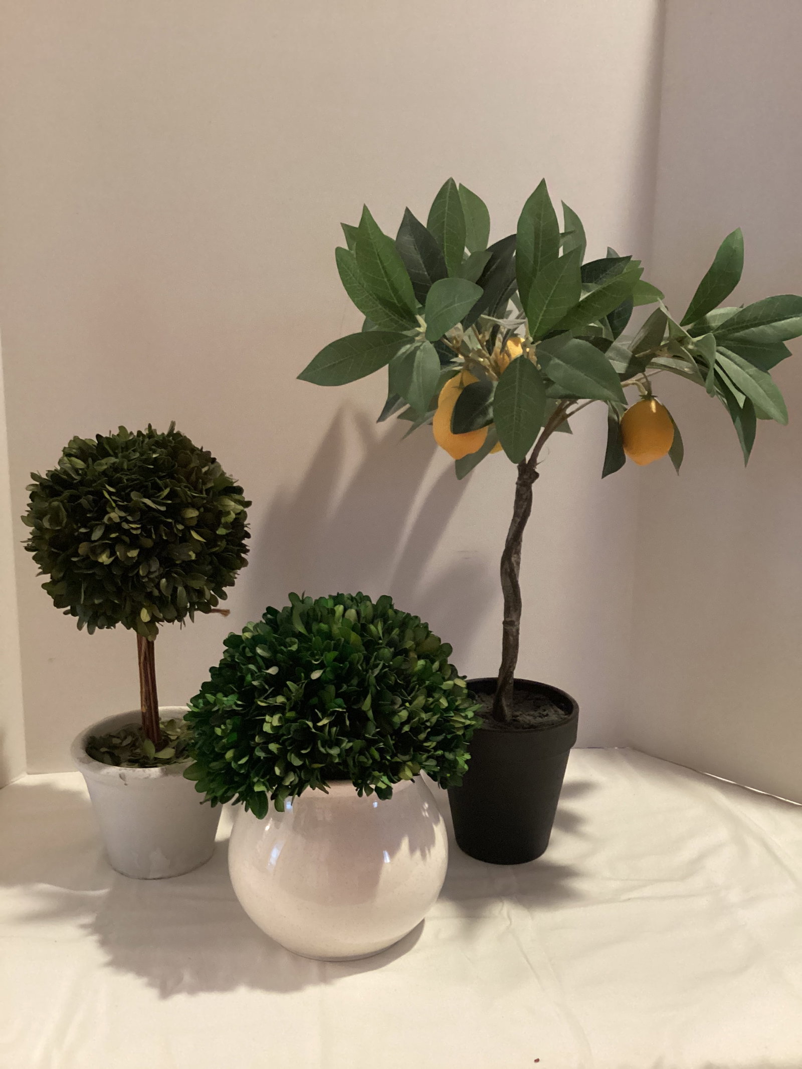 Three Faux Plants: 9 1/2" to 20" h