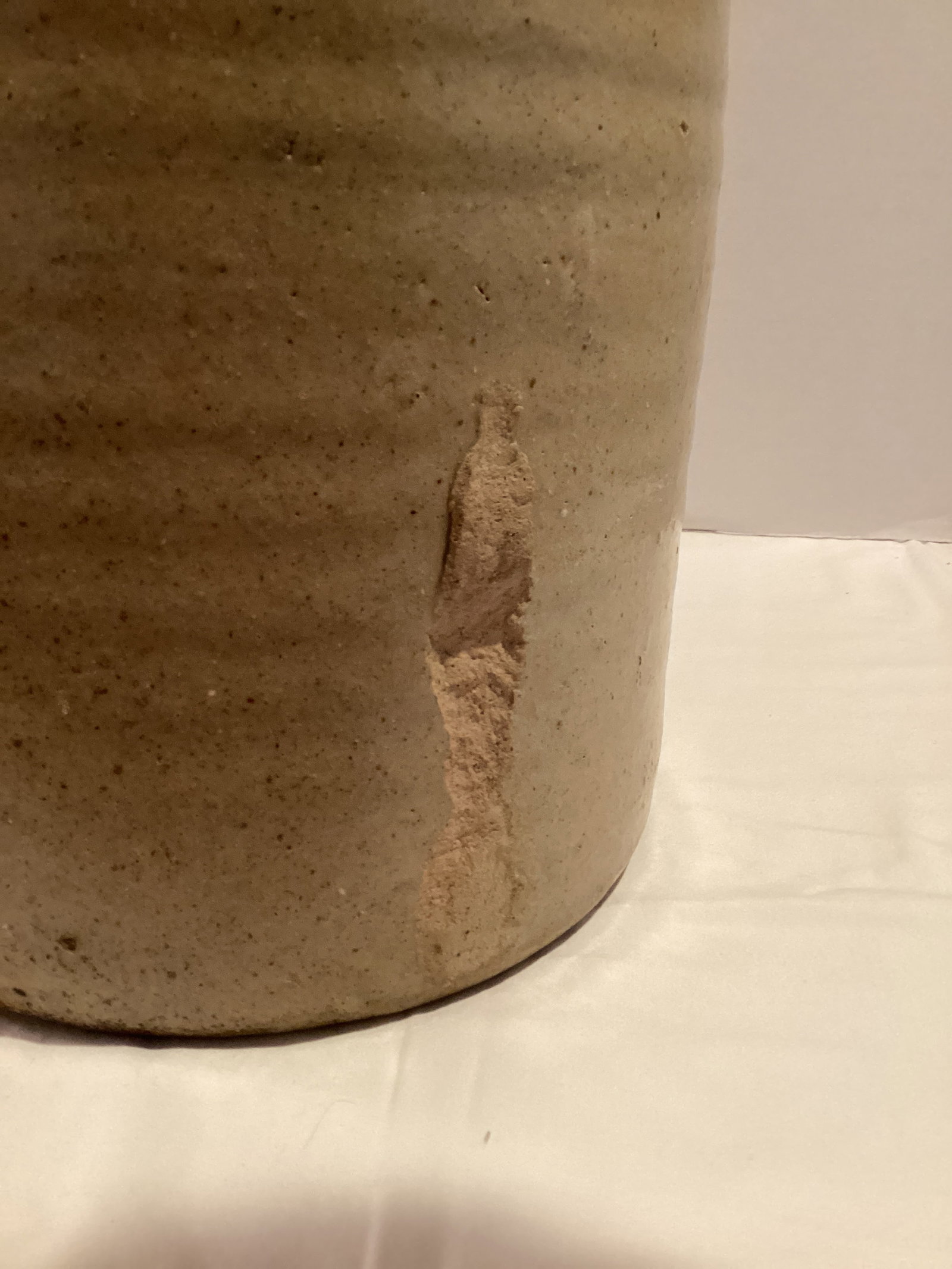 Antique Brown and Tan Glazed Stoneware Jug - 6