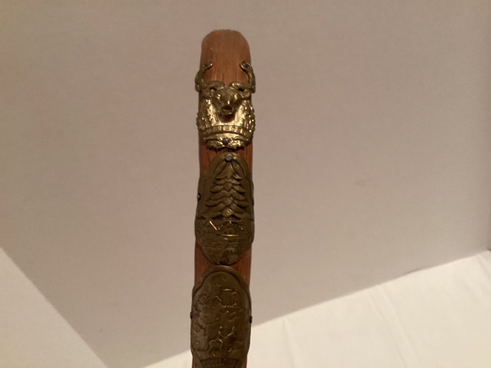 Vintage German Hiking Cane with Medals - 2