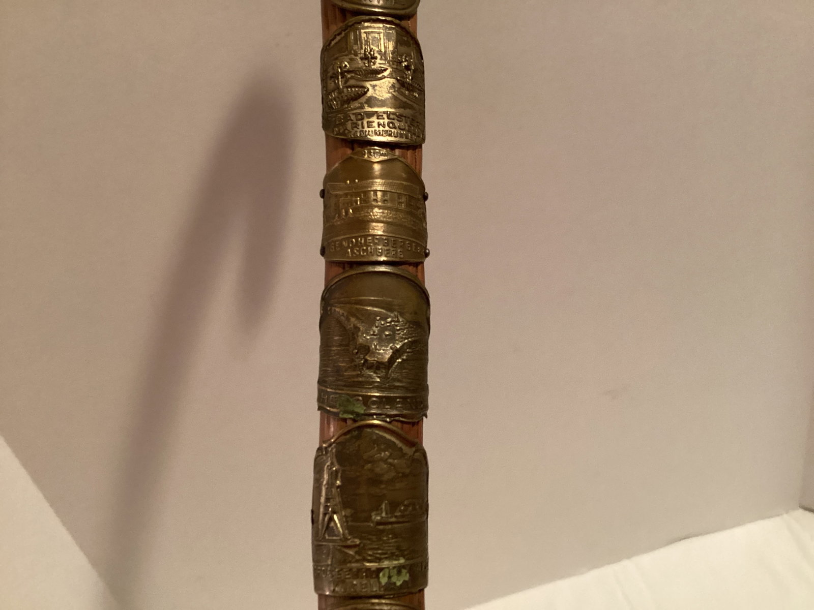 Vintage German Hiking Cane with Medals - 4