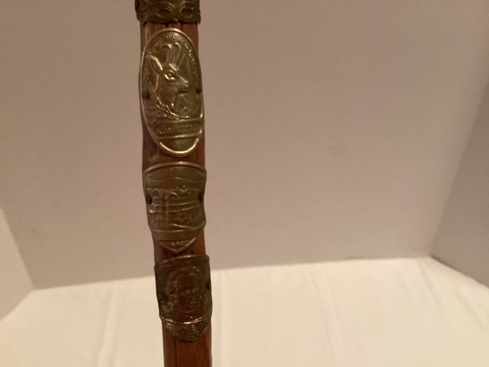 Vintage German Hiking Cane with Medals - 6
