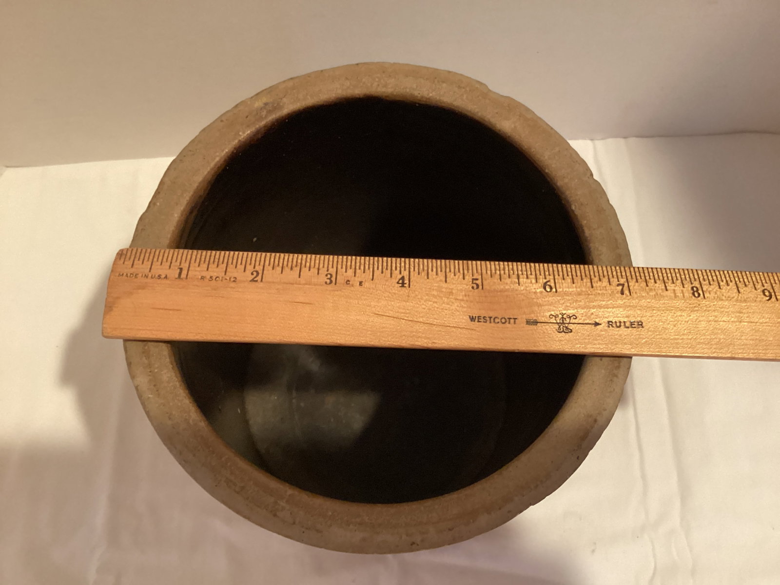 Vintage Glazed Stoneware Crock - 3