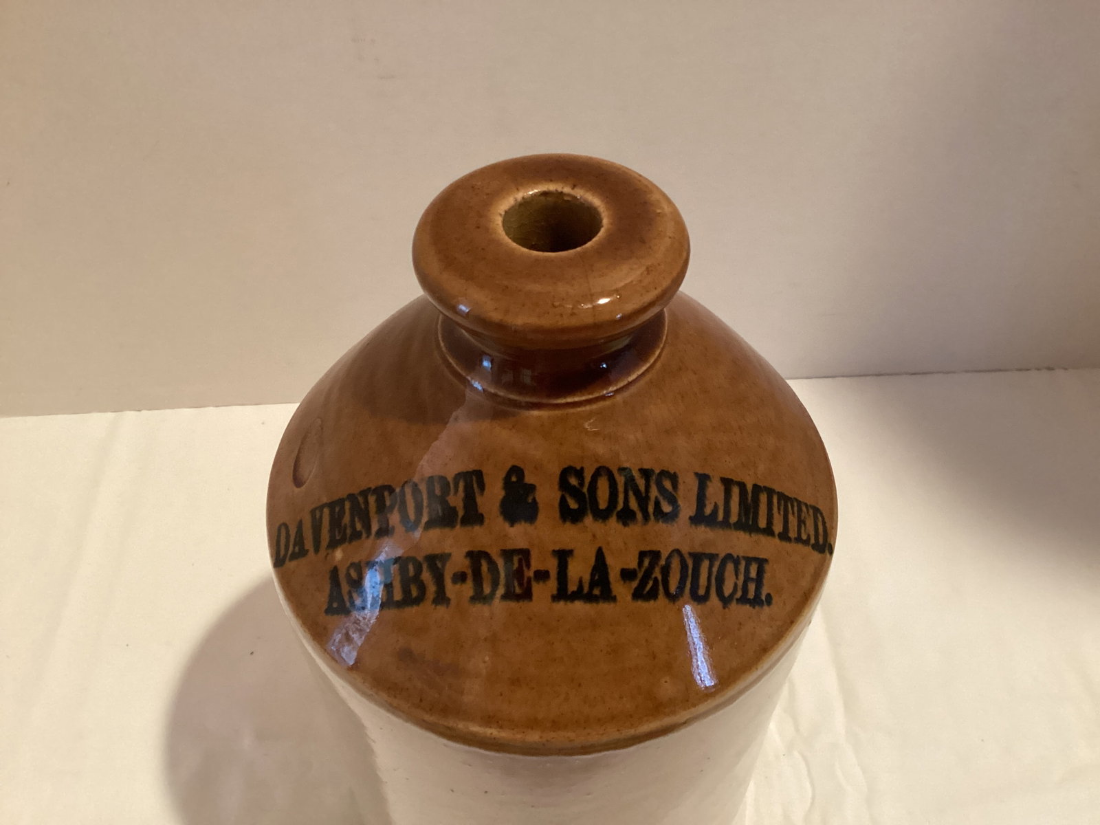 Vintage Davenport and Sons England Glazed Stoneware Whiskey Jug - 2