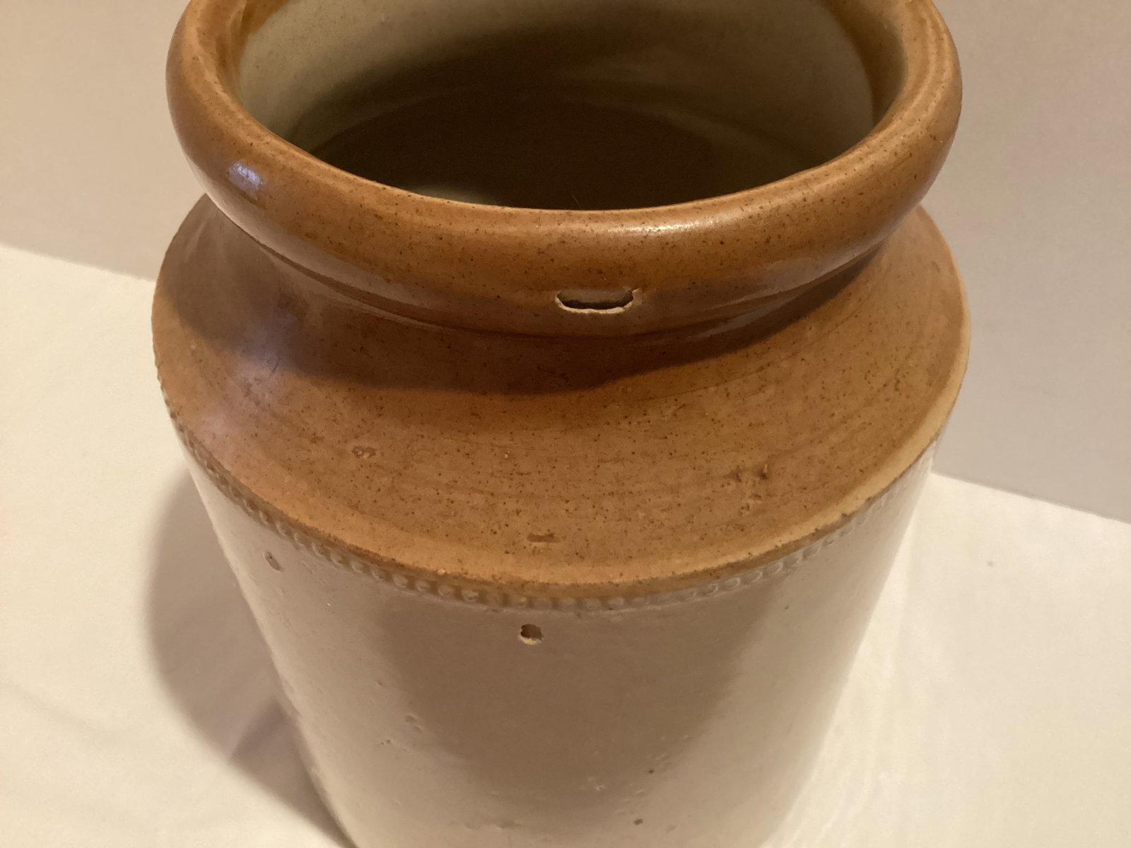 Vintage Glazed Stoneware Crock - 3