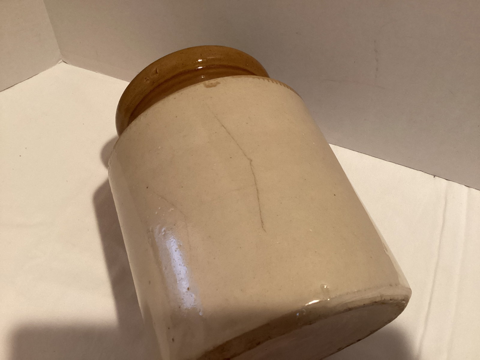 Vintage Glazed Stoneware Crock - 7
