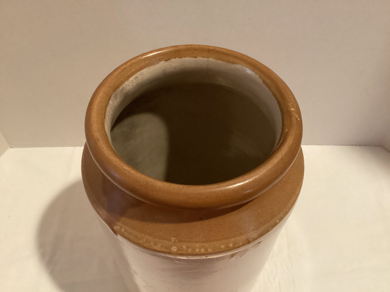 Vintage Tall Glazed Stoneware Crock - 2