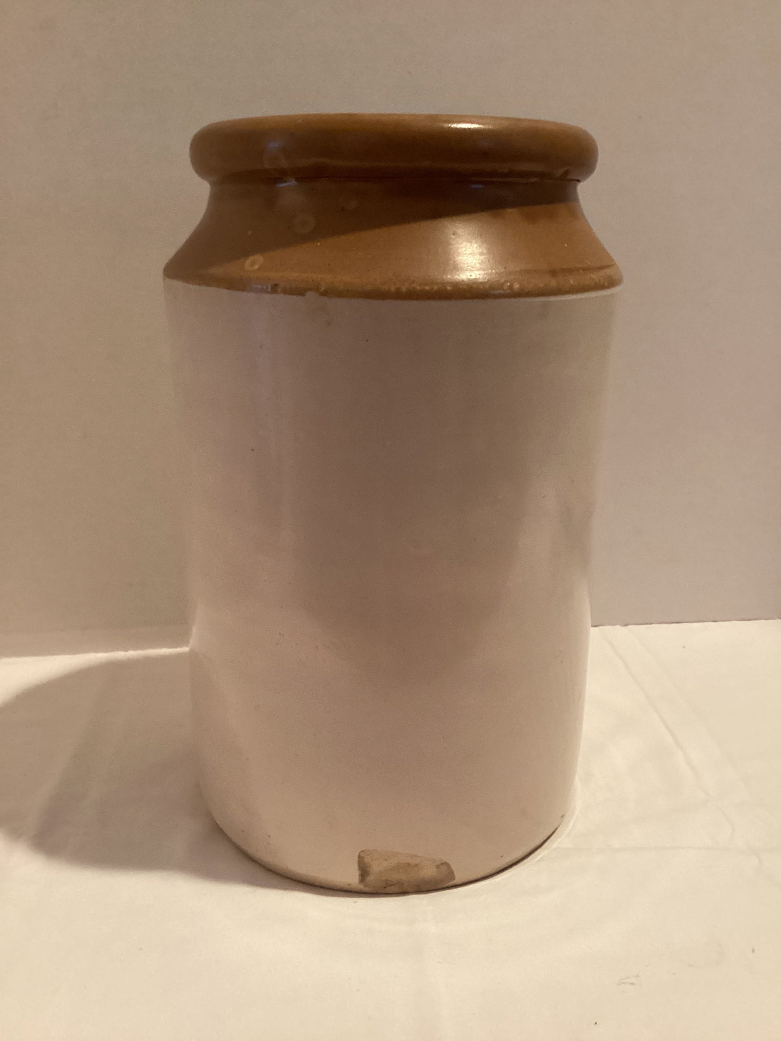 Vintage Tall Glazed Stoneware Crock - 4
