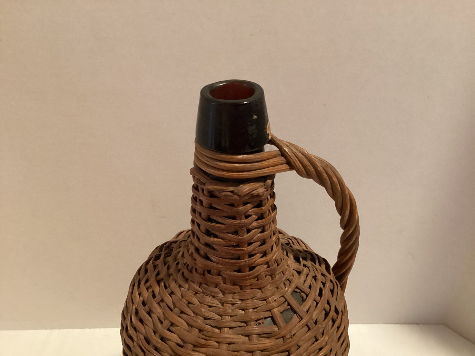 Vintage Wicker Wrapped Demijohn Bottle - 2