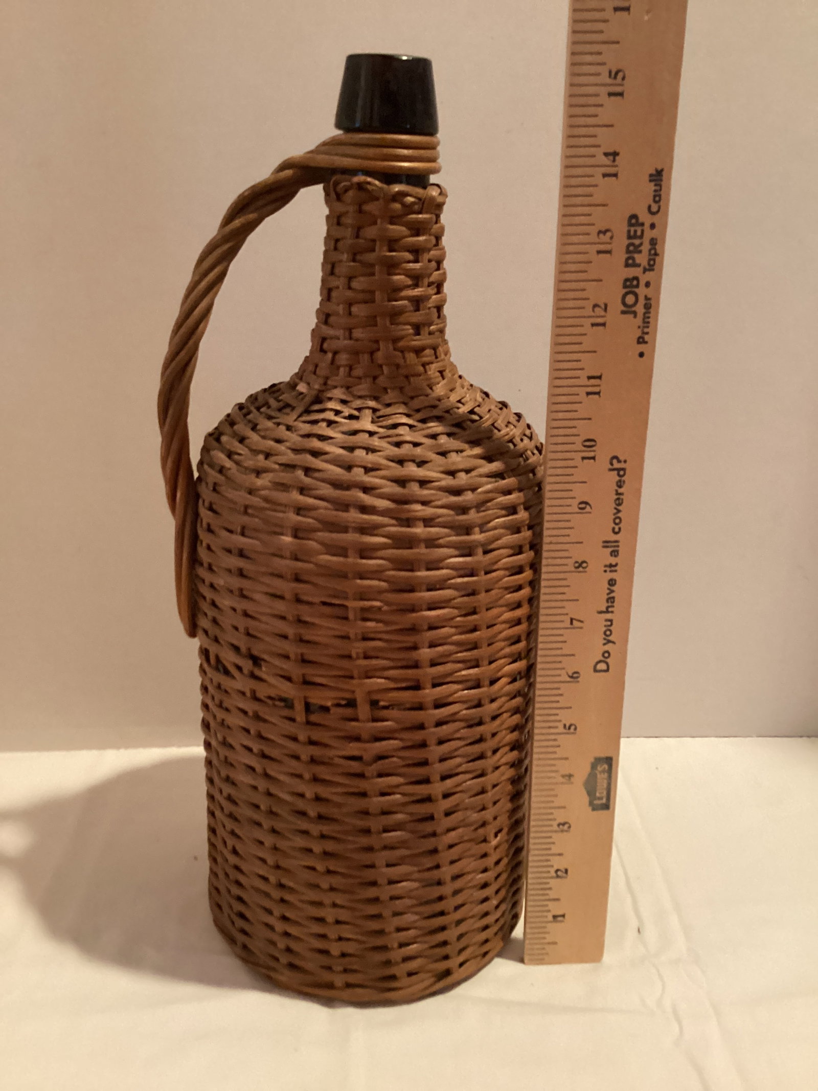 Vintage Wicker Wrapped Demijohn Bottle - 4