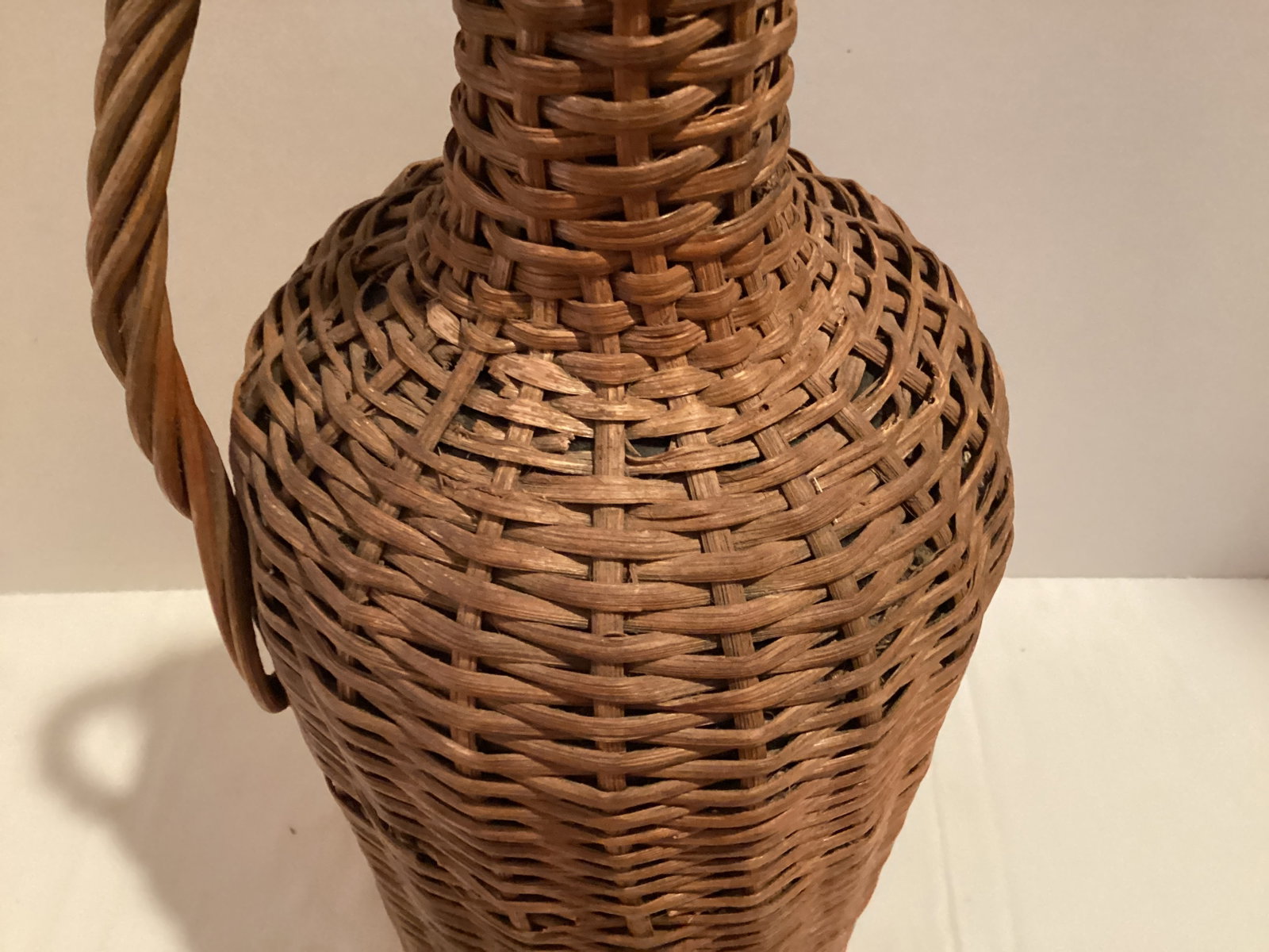 Vintage Wicker Wrapped Demijohn Bottle - 6