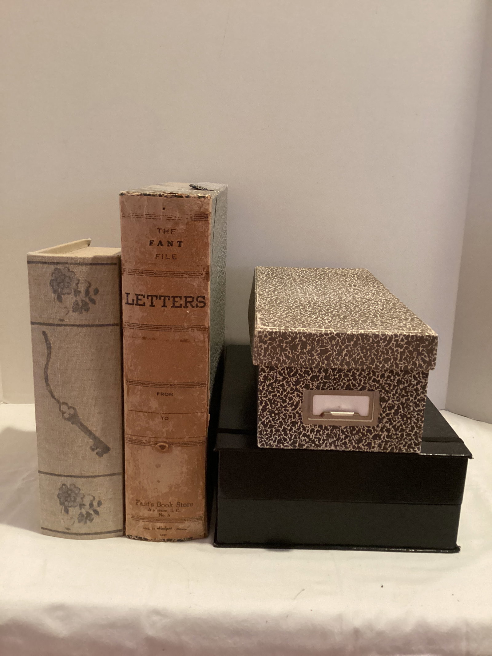 Vintage Boxes and Faux Book: .