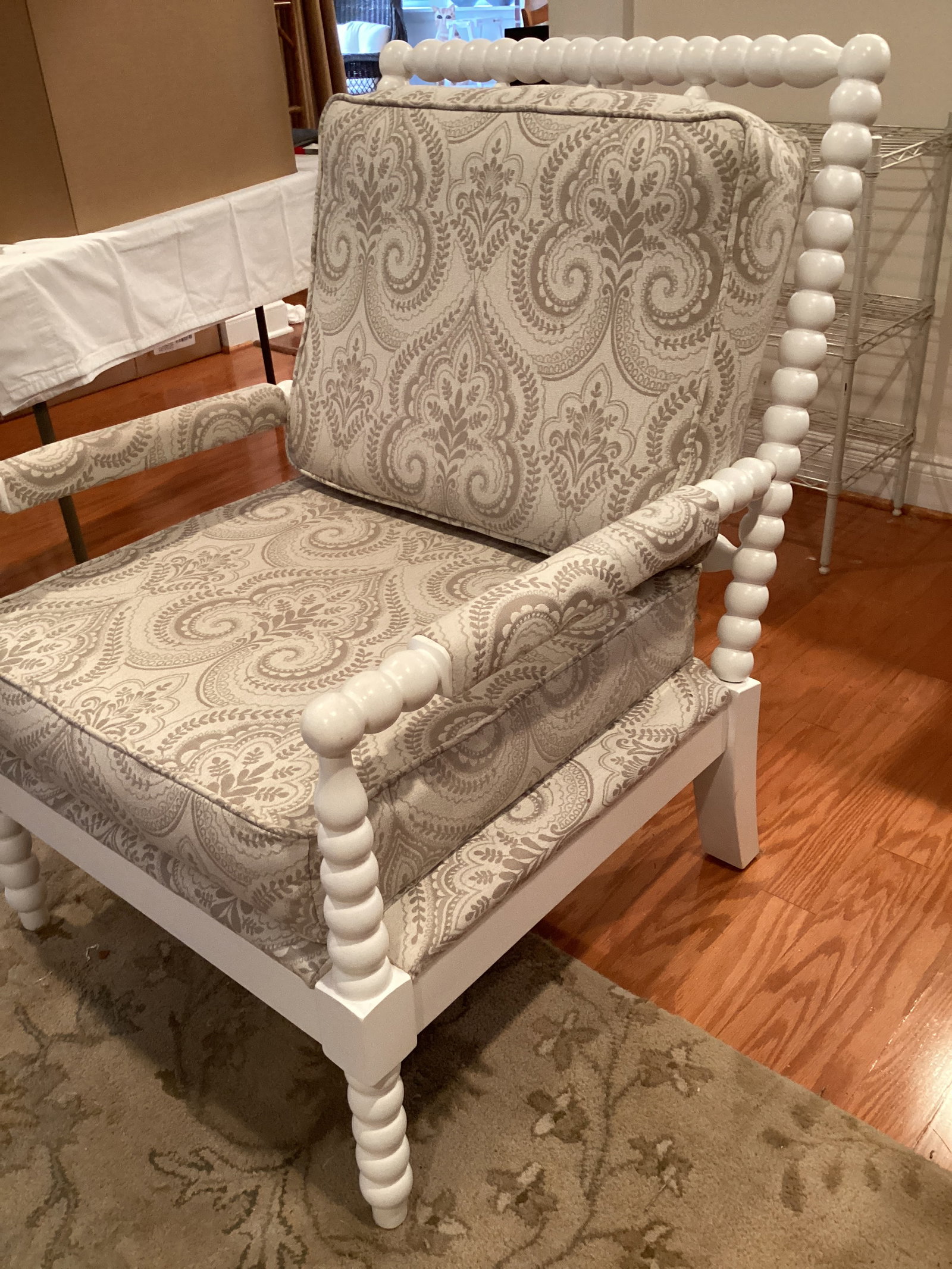 Spindle Armchair with Upholstered Cushions - 5