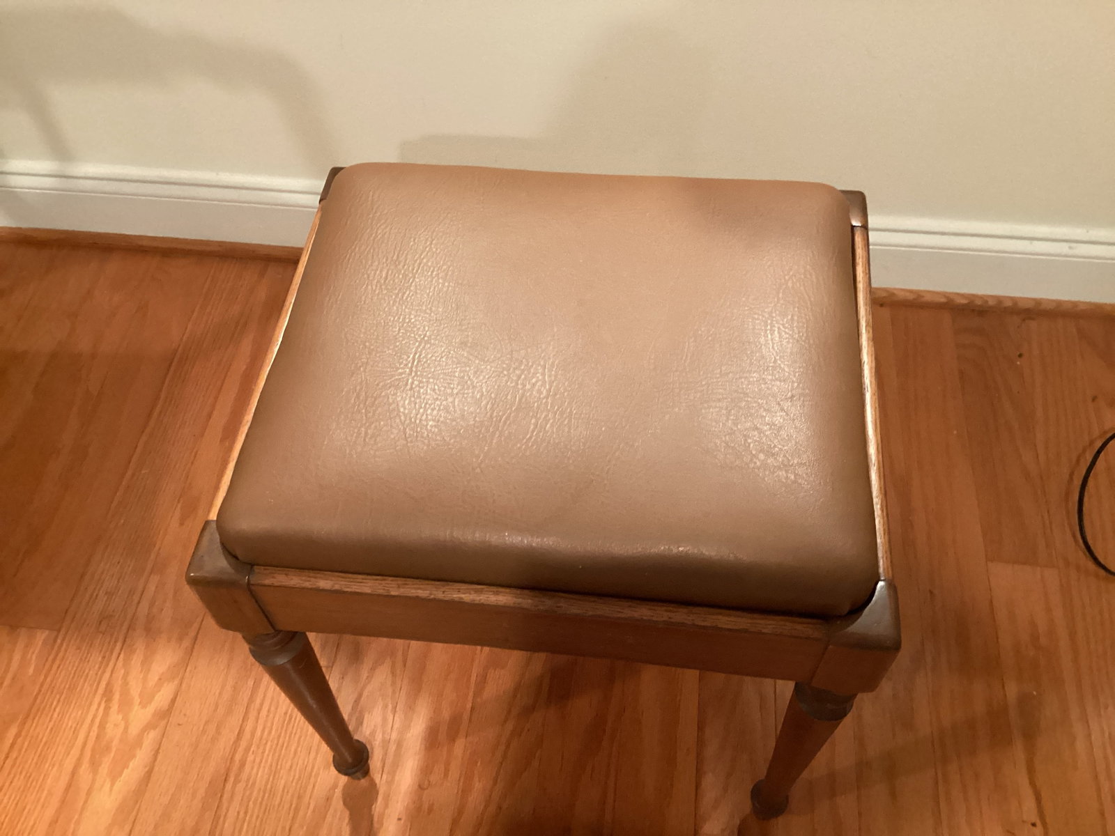 Vintage Sewing Stool with Upholstered Seat - 2