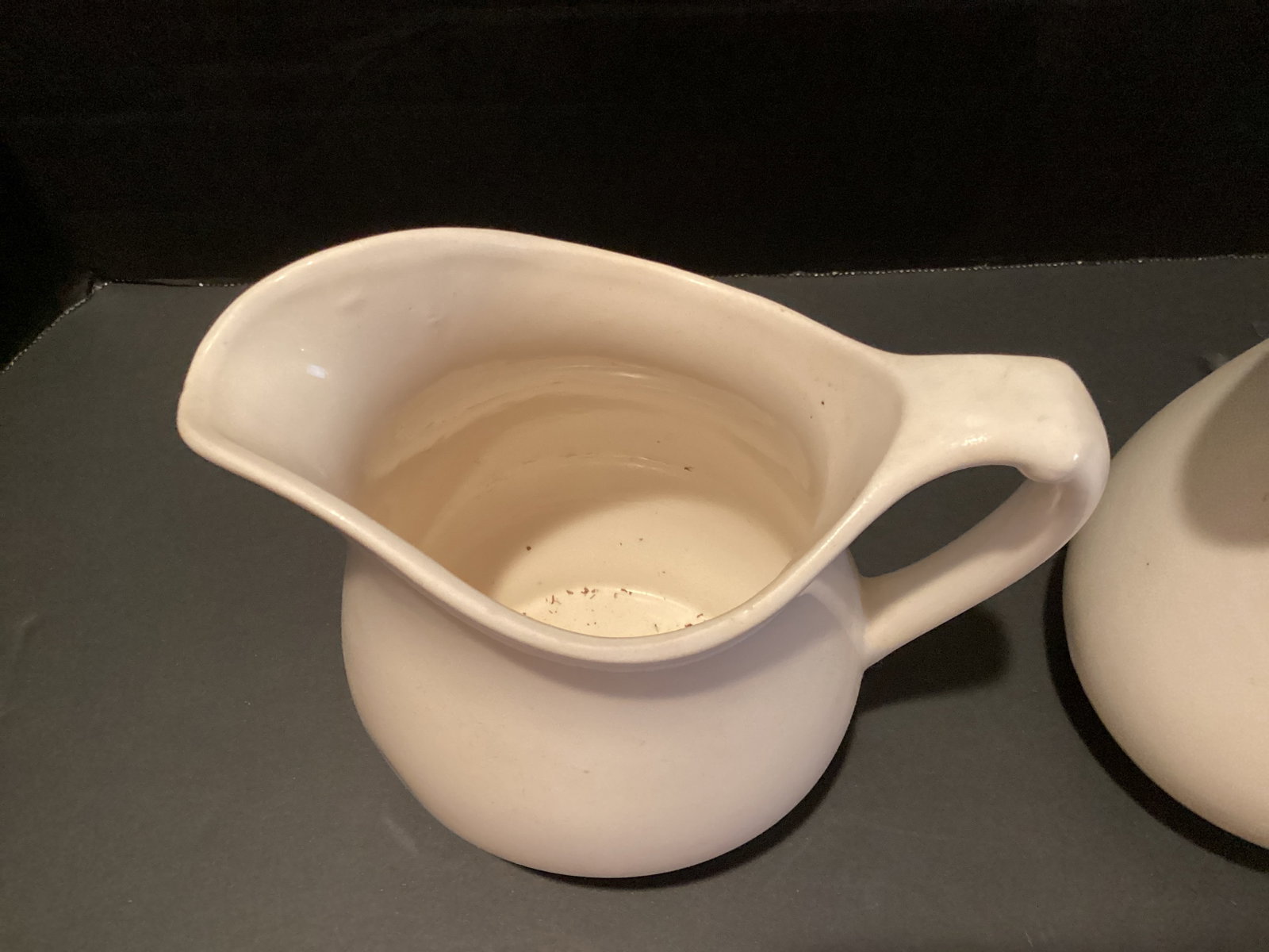 Two White Ceramic Pitchers - 3